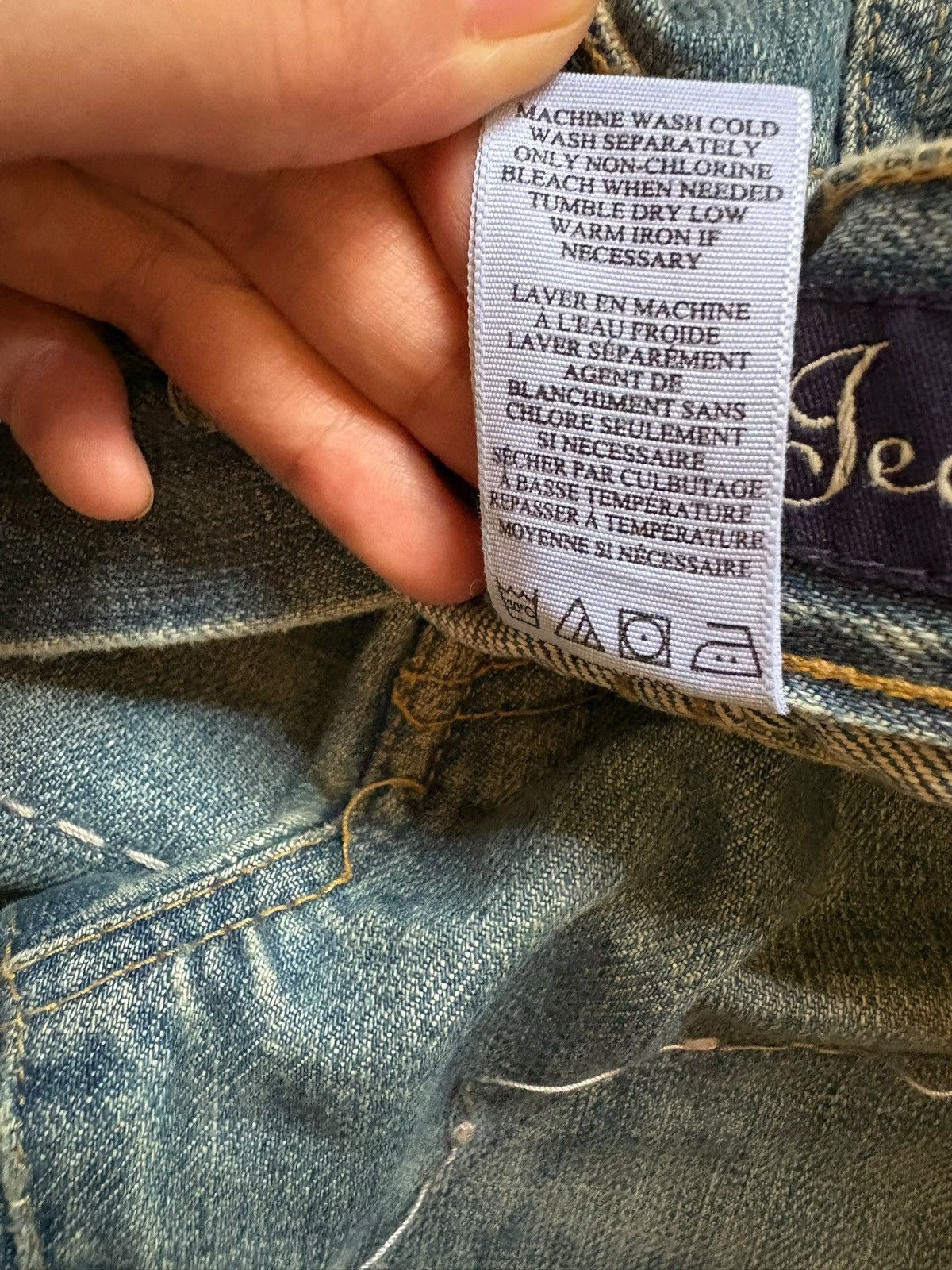 Japanese Brand Vintage Japanese Brand Mud Wash Patched Flare Jeans Size US 34 / EU 50 - 10 Thumbnail
