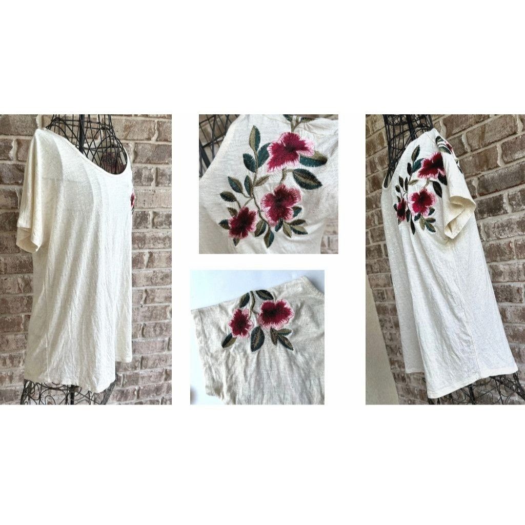 Other Adiva Embroidered Top Medium Cream Textured Floral Size M / US 6-8 / IT 42-44 - 9 Thumbnail
