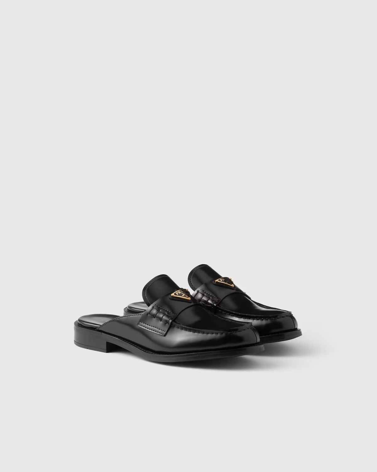 Prada o1B3y1r0526 Brushed Leather Mules in Black Size US 6 / IT 36 - 1 Thumbnail