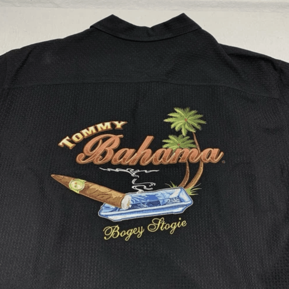 Tommy Bahama Tommy Bahama Mens XL Black Cigar Shirt Bogey Stogie Size US XL / EU 56 / 4 - 5 Thumbnail