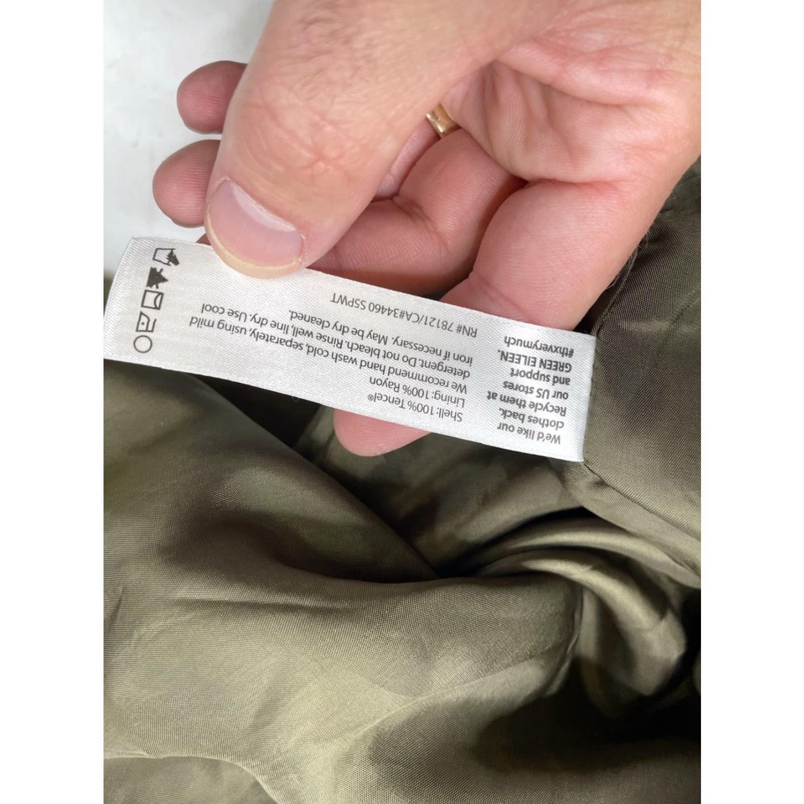 Eileen Fisher VINTAGE Eileen Fisher Polished Tencel Olive Hooded Anorak Jacket Womens 1X Plus Size XL / US 12-14 / IT 48-50 - 4 Thumbnail