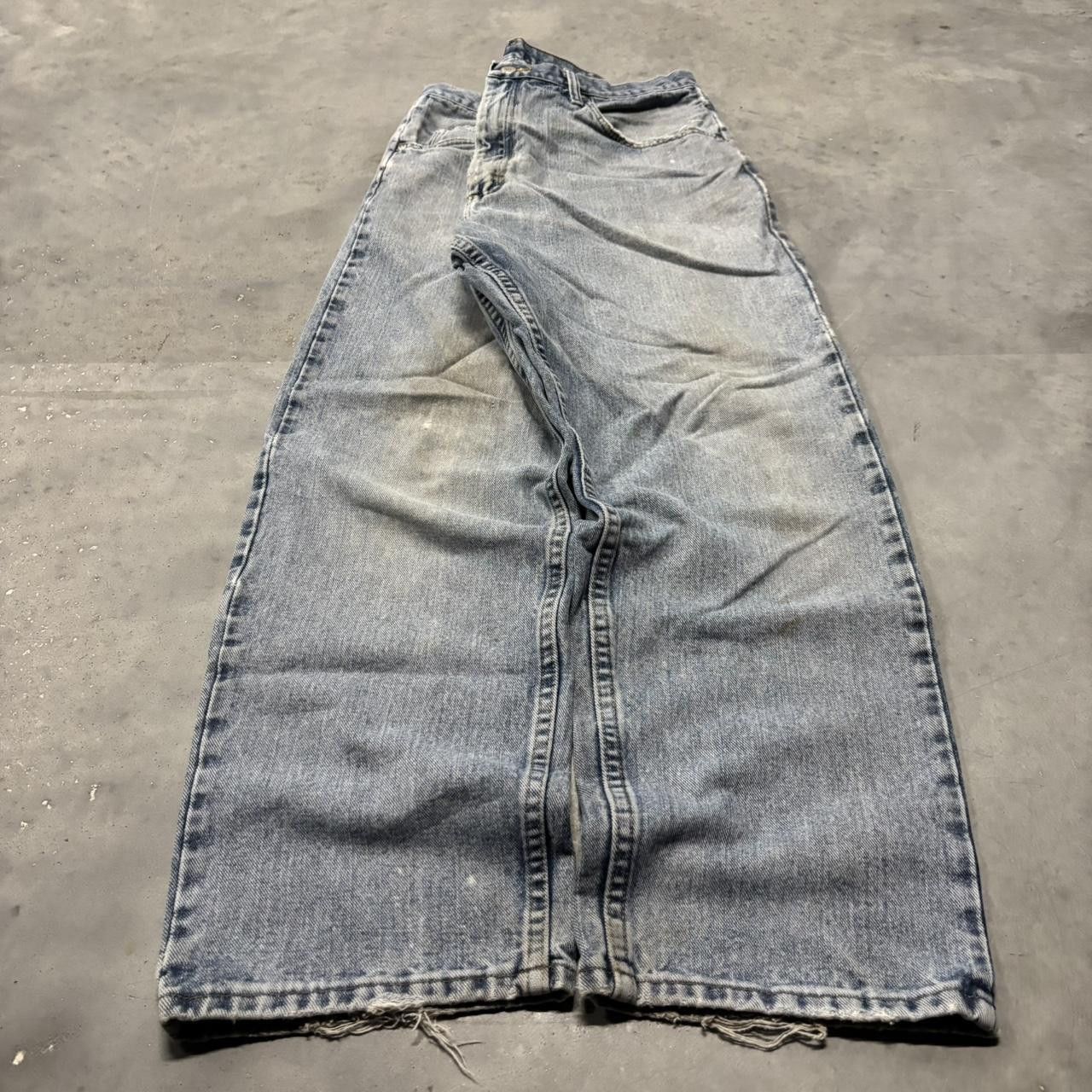 Japanese Brand × Vintage Crazy Vintage Y2K/2000s Grunge Faded Light Wash Skater Style Distressed Denim Jeans! Size US 36 / EU 52 - 3 Thumbnail