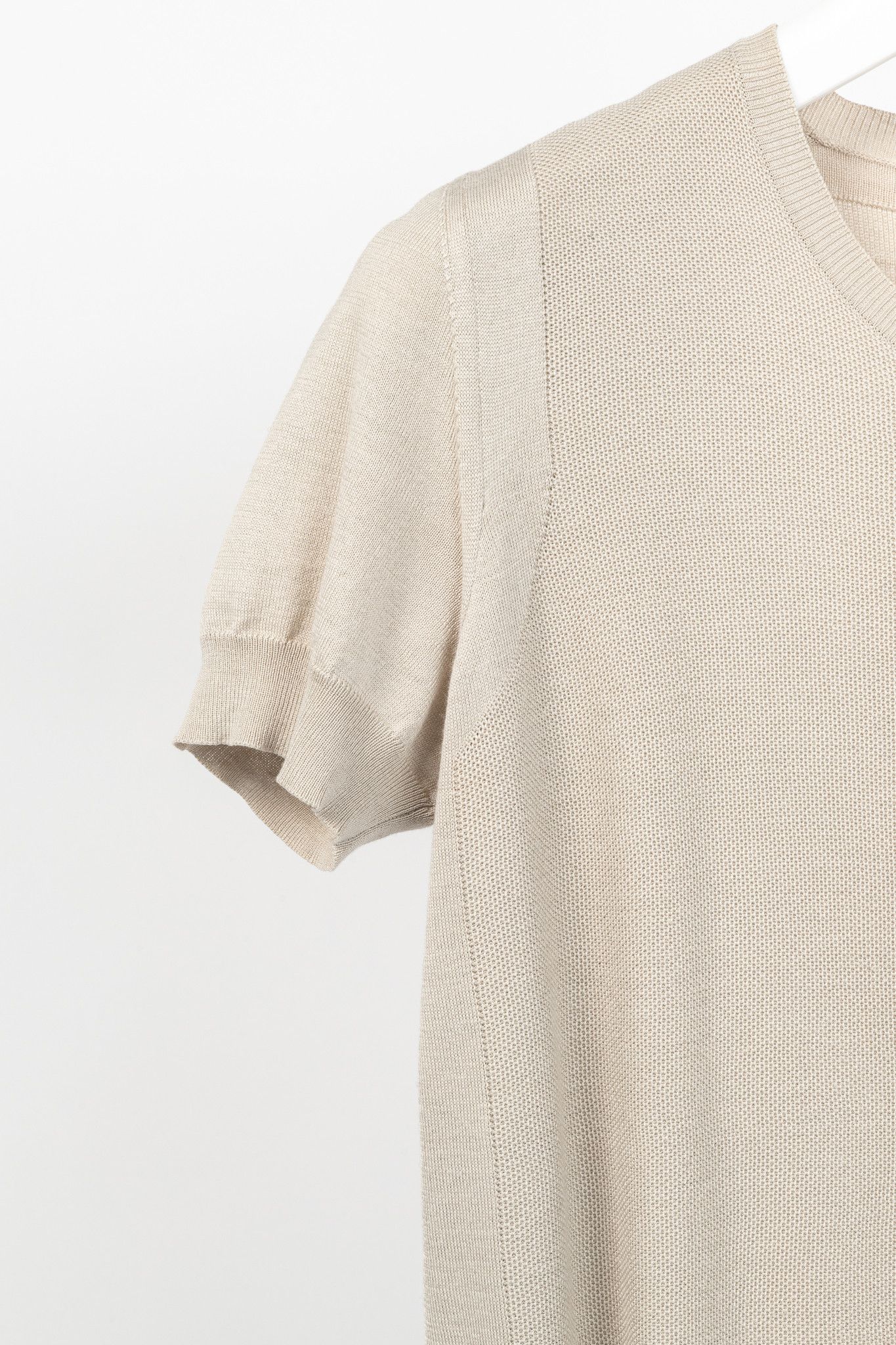 Loro Piana Loro Piana Beige Silk & Cotton Knit Short-Sleeve Sweater Size M / US 6-8 / IT 42-44 - 5 Thumbnail