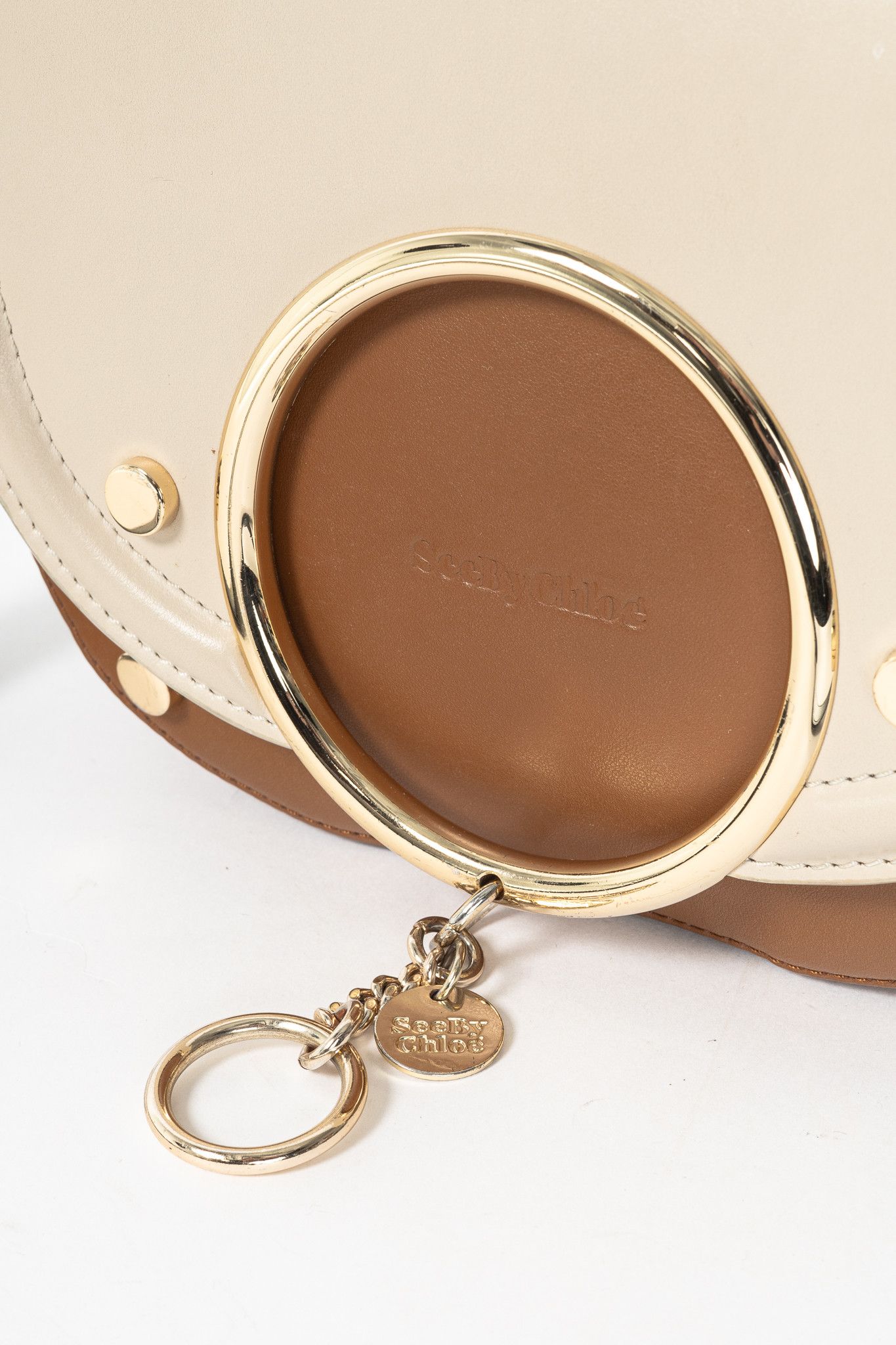 See by Chloe See by Chloe Mara Cement Beige Cutout-Flap Shoulder Bag Size ONE SIZE - 7 Thumbnail