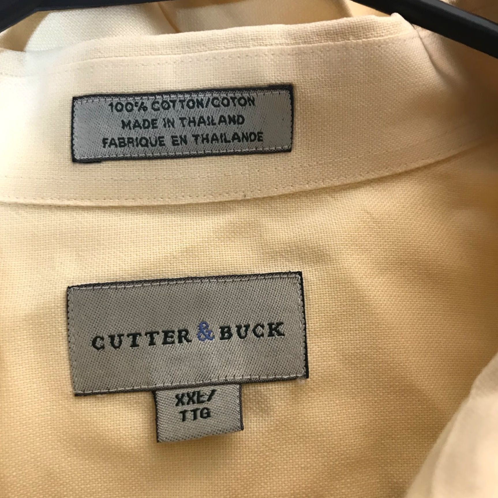 Cutter & Buck Cutter & Buck Button-Up Shirt Mens 2X Yellow 100% Cotton Short Sleeve Chest 25in Regular Fit Button-Down Classic Vintage: No Size US XXL / EU 58 / 5 - 3 Thumbnail