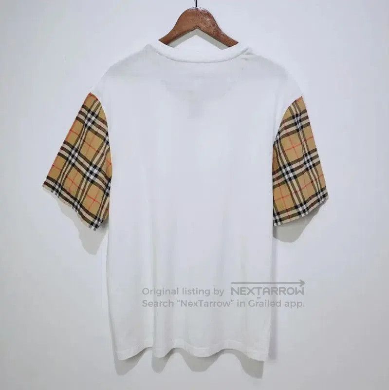 Burberry Burberry White Cotton T-Shirt with Iconic Sleeves. Size XL / US 12-14 / IT 48-50 - 2 Thumbnail