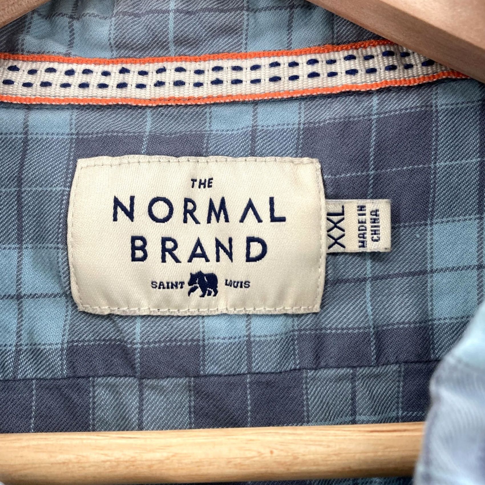 J Brand The Normal Brand Shirt Mens 2XL Blue Gray Plaid Button Down Long Sleeve Casual Size US XXL / EU 58 / 5 - 2 Thumbnail
