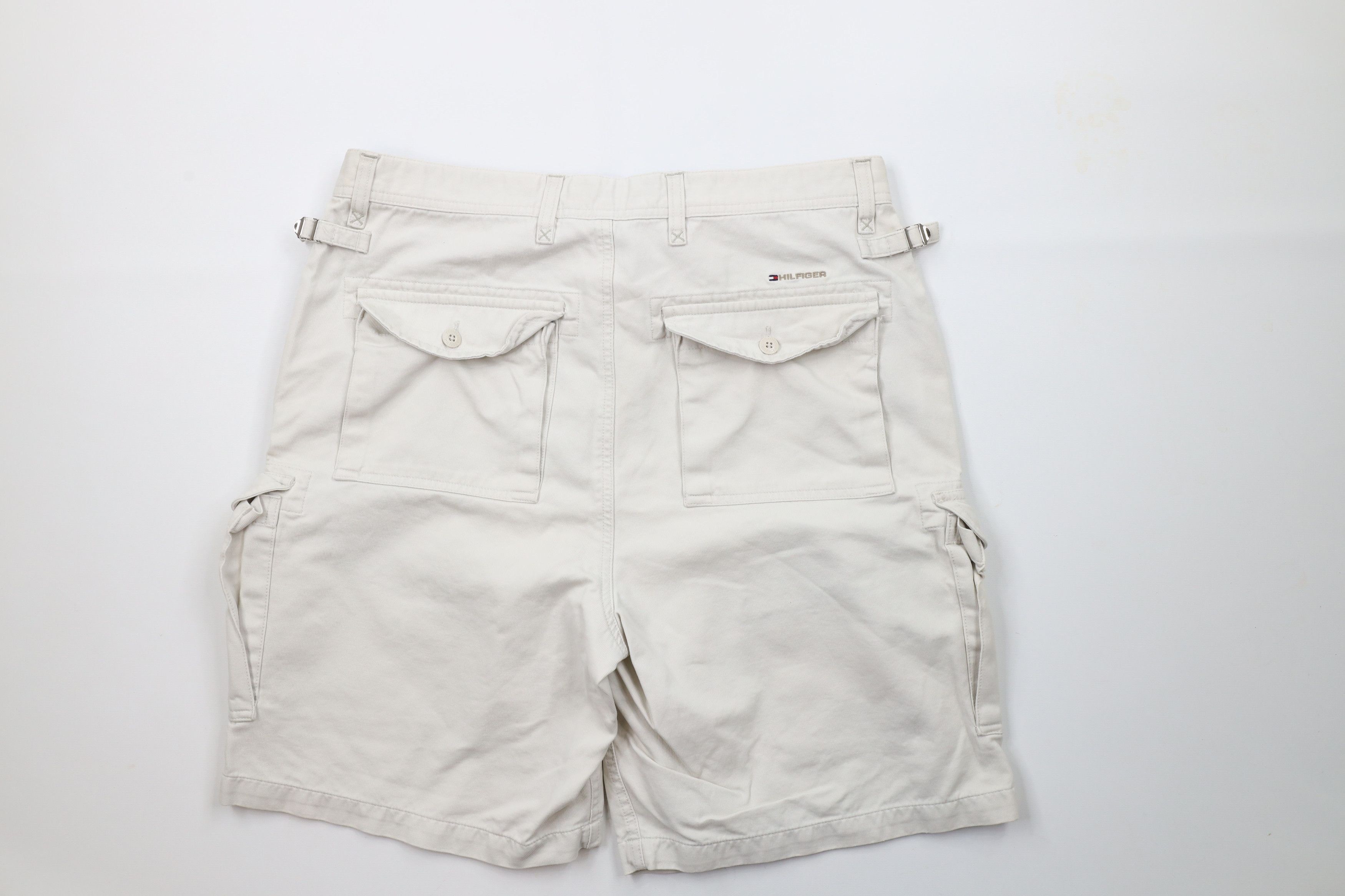 Tommy Hilfiger × Vintage Vintage 90s Tommy Hilfiger Ribbed Side Buckle Cargo Shorts Size US 34 / EU 50 - 11 Thumbnail