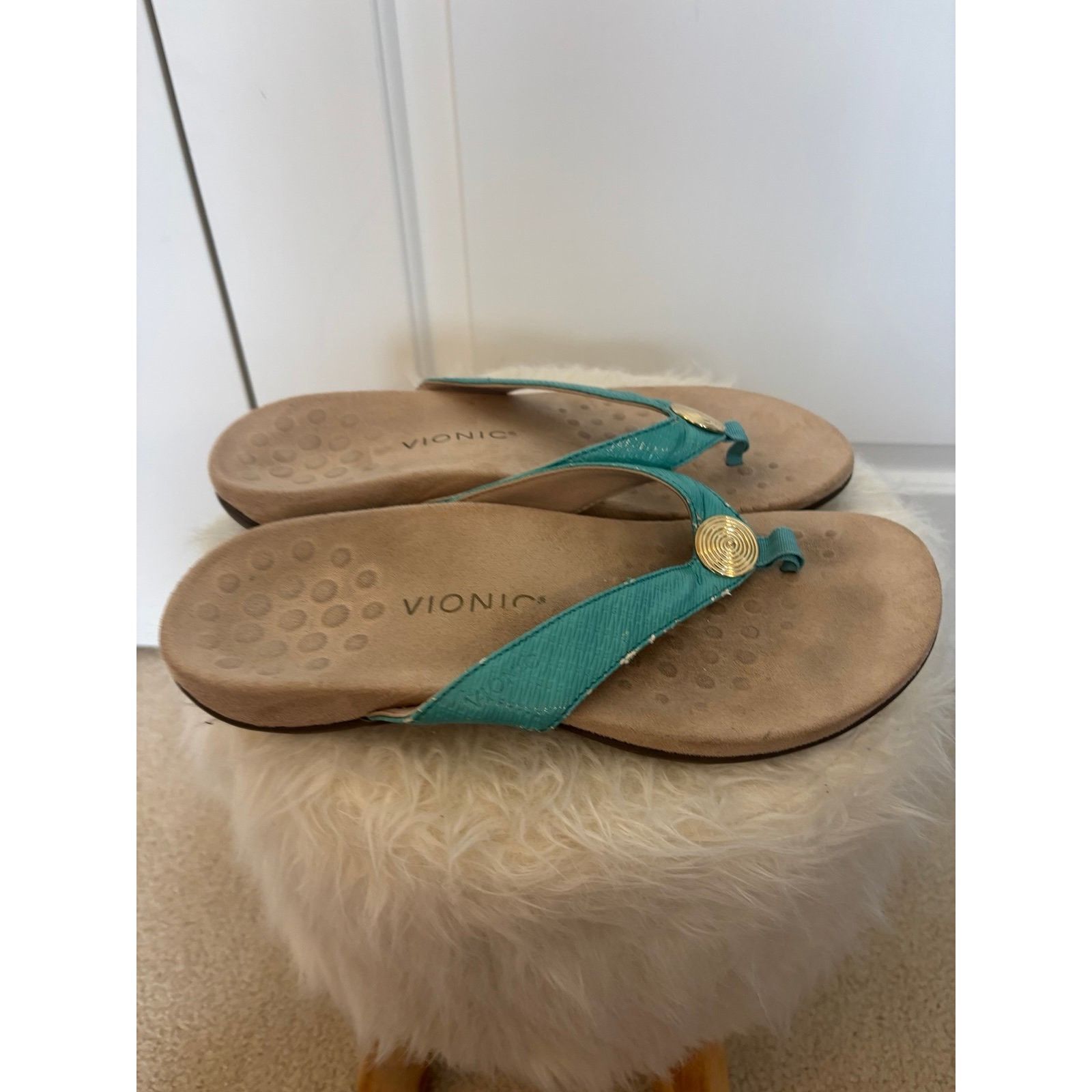 Vionic Vionic Hilda woven thong sandals in a teal size 10 Size US 10 / IT 40 - 3 Thumbnail