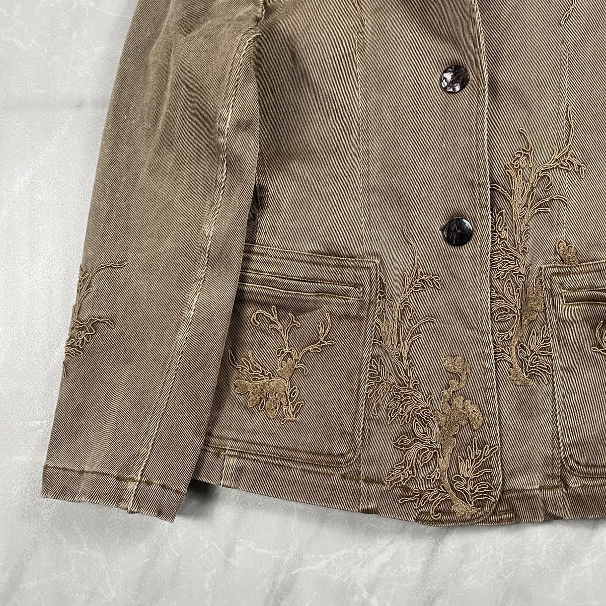 Japanese Brand Vintage Monchez Embroidery Floral Goth Blazer Jacket Size S / US 4 / IT 40 - 2 Thumbnail