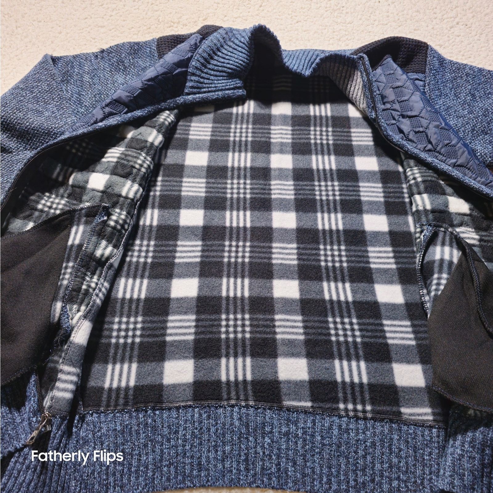 Other Msmsse Men's Blue Fleece Lined Textured Sweater Jacket L Size US L / EU 52-54 / 3 - 11 Thumbnail