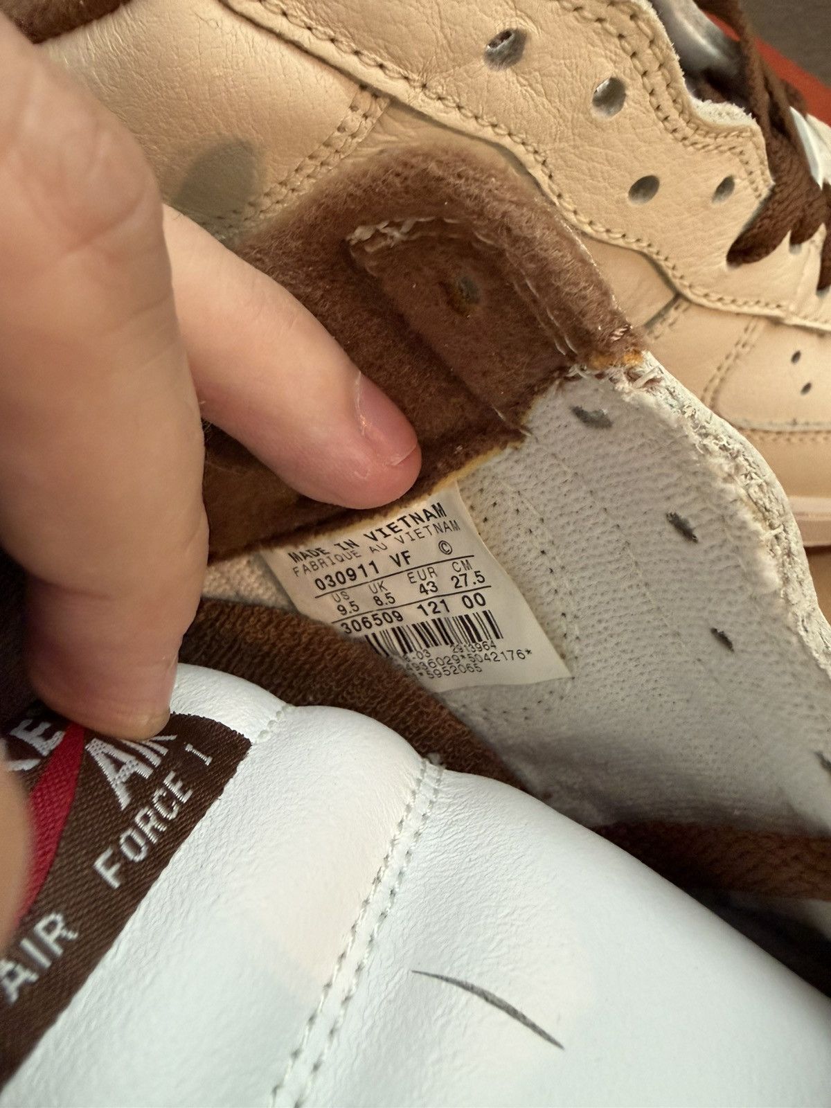 Nike 2003 Nike AF1 Low White Varsity Red Size US 9.5 / EU 42-43 - 5 Thumbnail