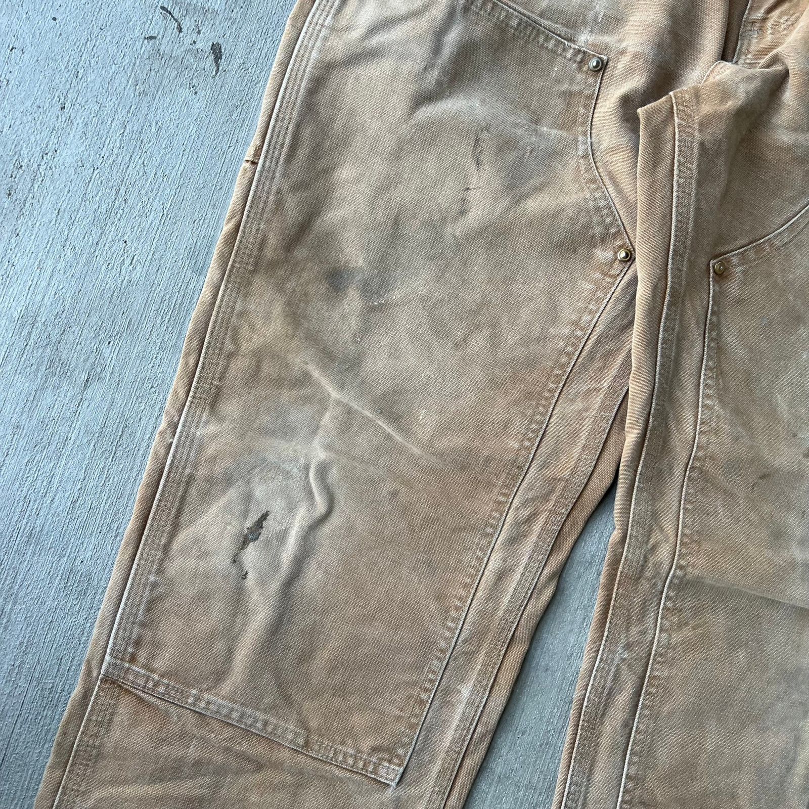 Carhartt × Vintage Carhartt faded brown double knee work wear carpenter pants Size US 31 - 8 Thumbnail