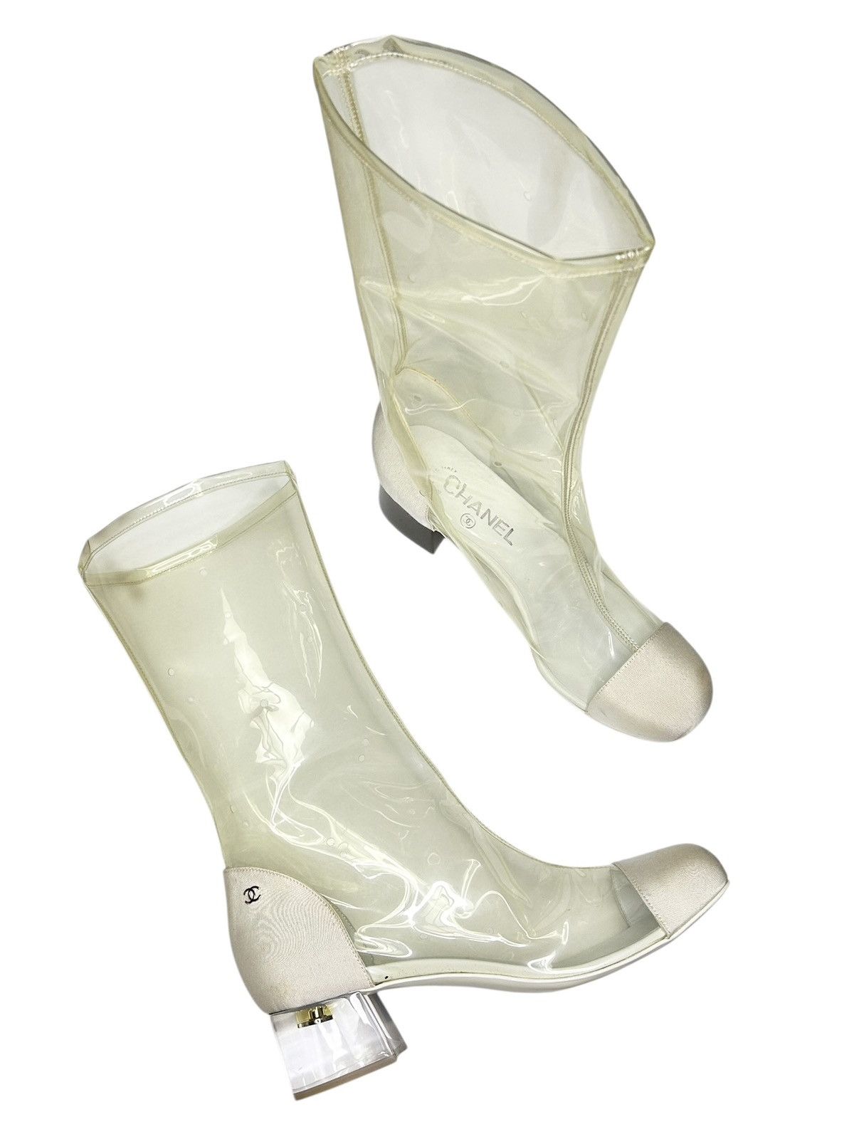 Chanel S/S 18 Transparent Boots Size US 8 / IT 38 - 2 Thumbnail