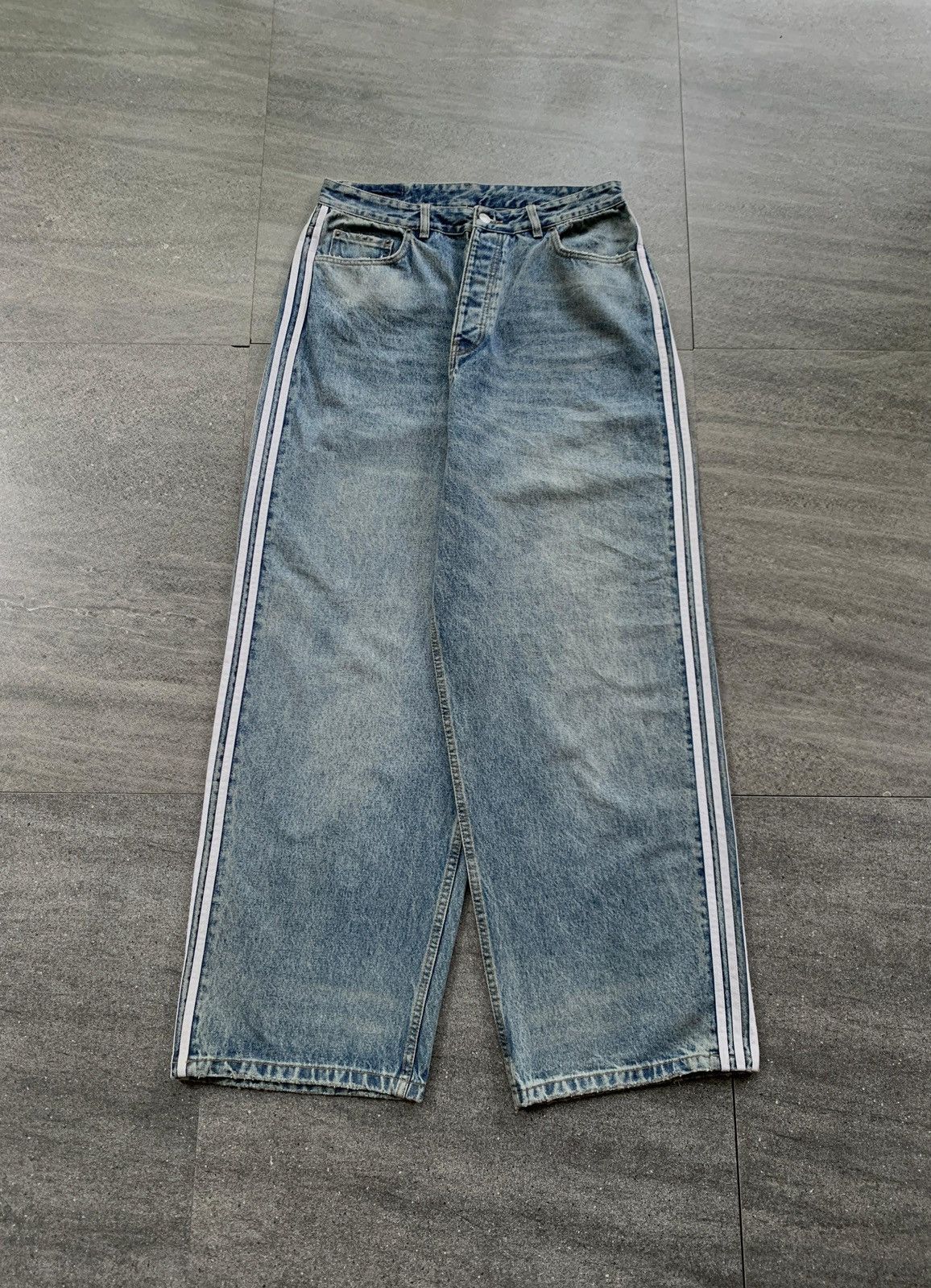 Balenciaga Balenciaga x Adidas Baggy Denim Pants | Grailed