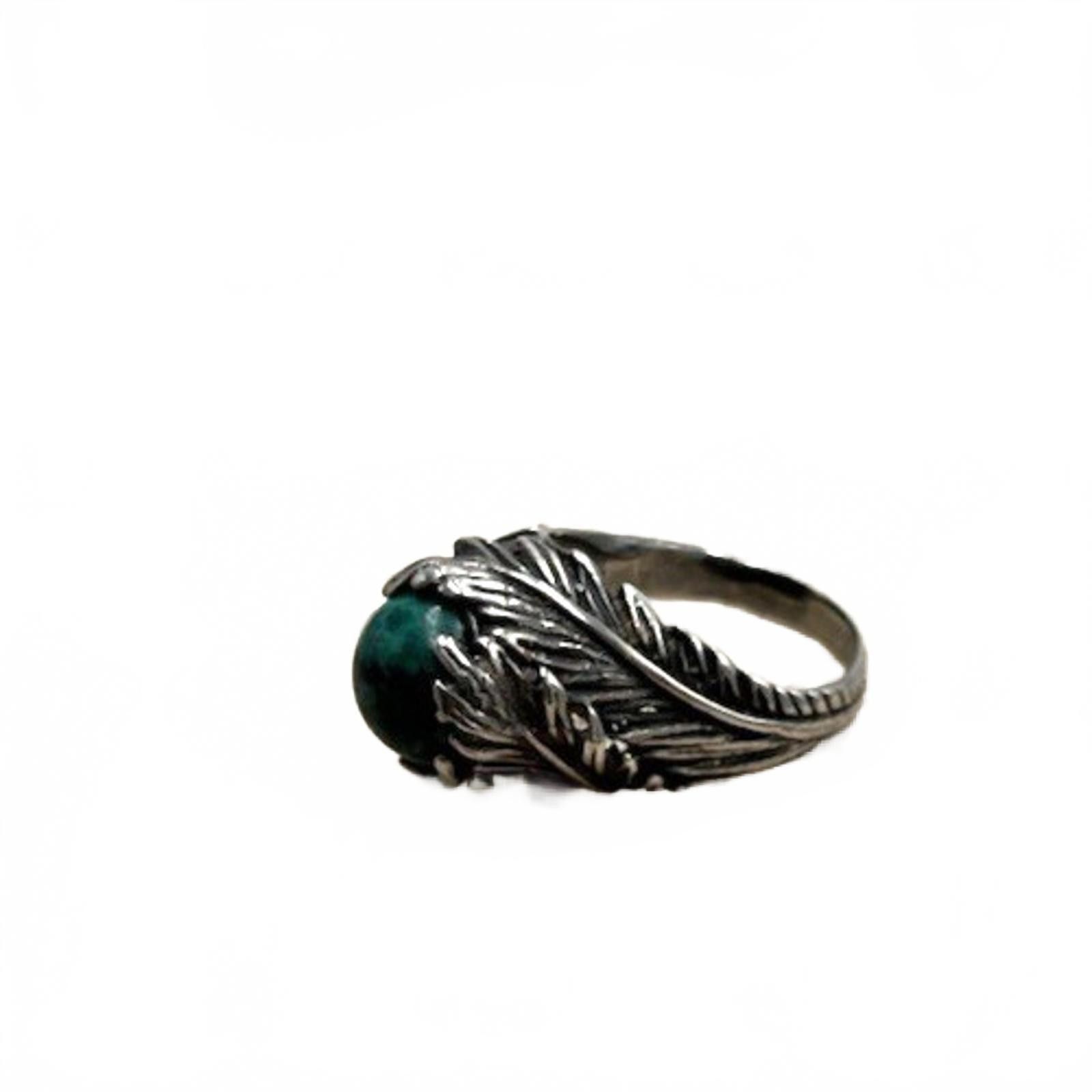 Other Sterling Silver Native Handcrafted Green Turquoise Ring Size ONE SIZE - 4 Thumbnail