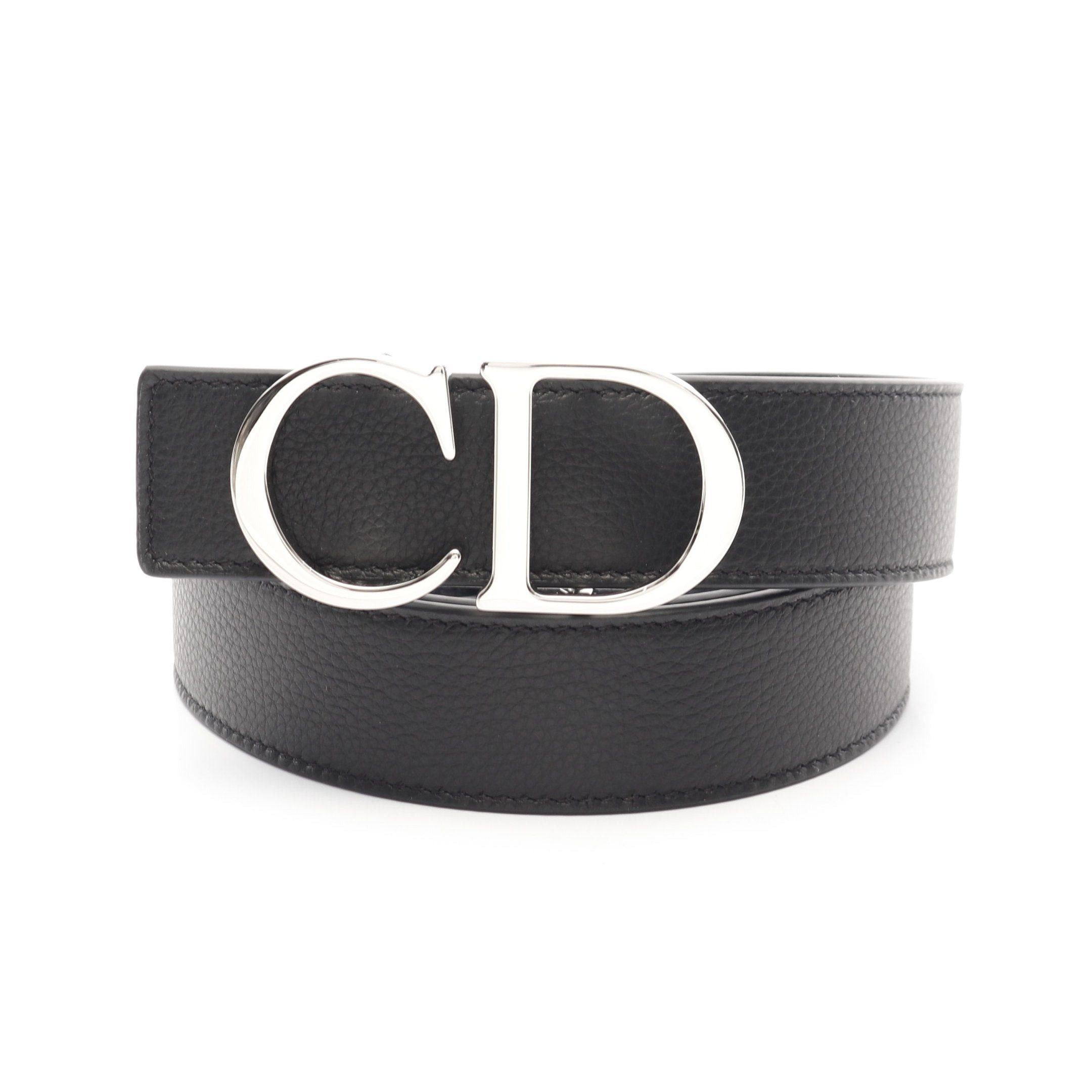 Dior Dior Cd 35Mm Belt Leather Black Navy Reversible Size ONE SIZE - 1 Thumbnail