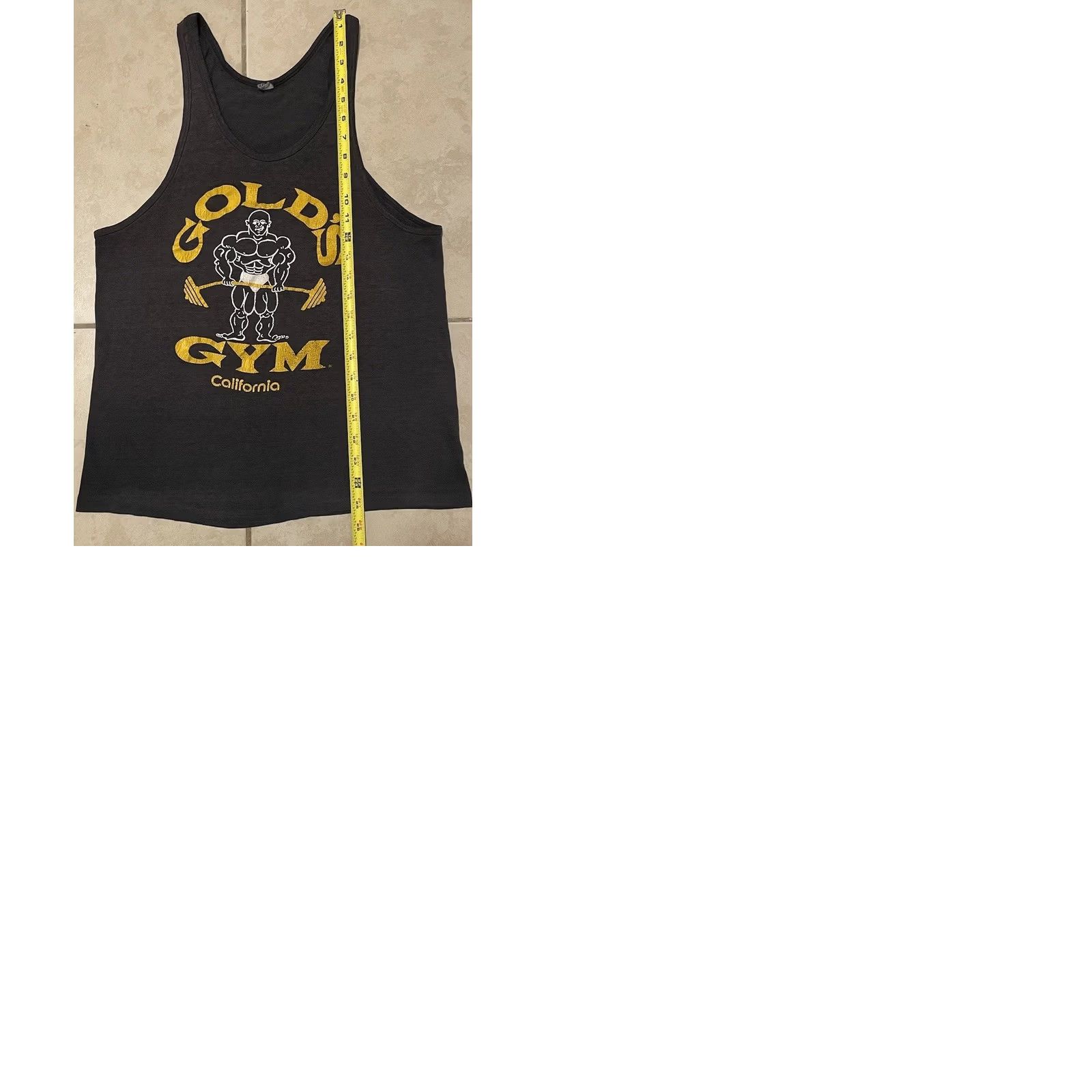 Vintage Vtg 80s Golds Gym Faded California Tank Top S Black Beach Weight Lifting Gym USA 90s Monkey PE Mens Size US S / EU 44-46 / 1 - 9 Thumbnail