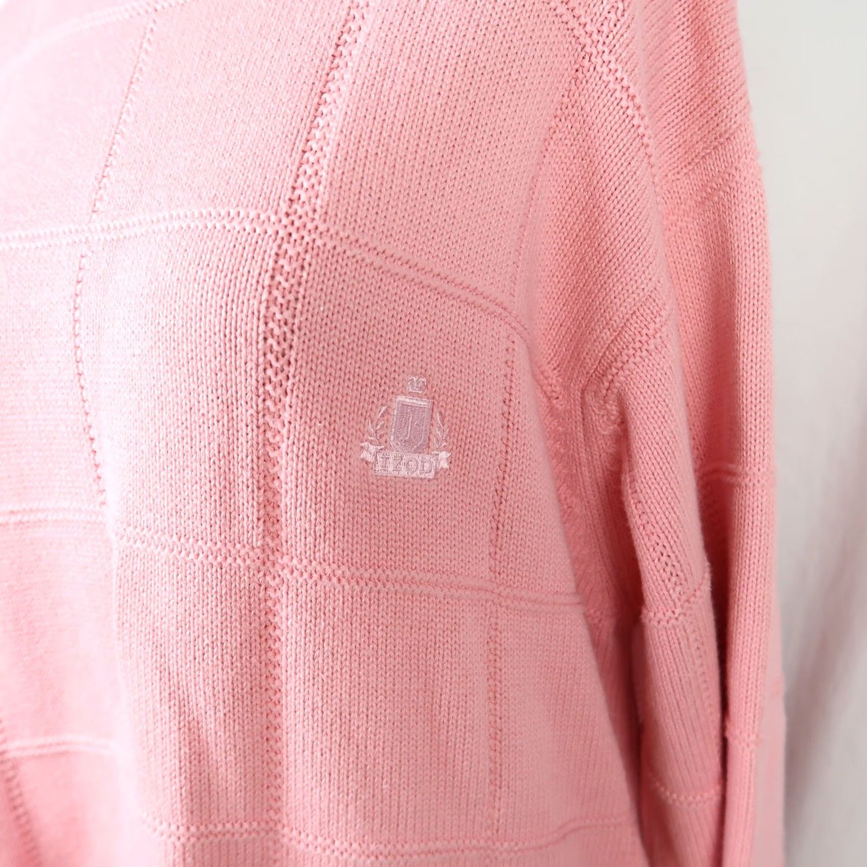 Izod VINTAGE Izod Pink Cotton Grid Pullover Sweater Womens Large 90s Knit Crew Neck Long Sleeve Casual Sweater Mens? Size L / US 10 / IT 46 - 5 Thumbnail