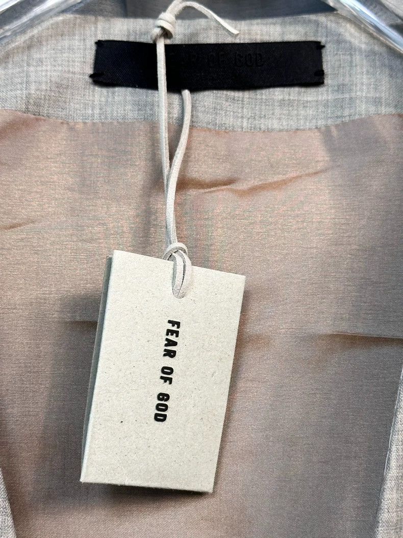 Fear of God Fear Of God Grey collarless wool blazer jacket 2503-Nextarr Size US M / EU 48-50 / 2 - 7 Thumbnail