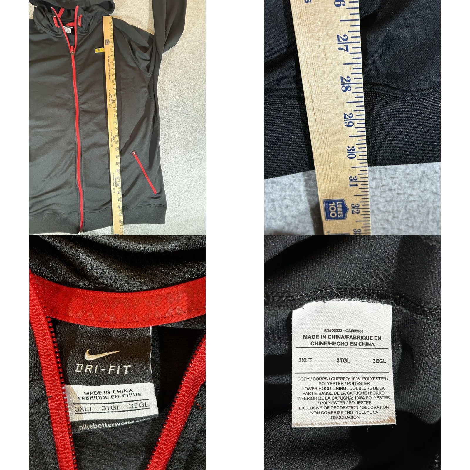 Nike Nike Dri-FIT Jacket Mens 3XLT Hooded Zip Black Basketball Jersey? Size US XXL / EU 58 / 5 - 8 Thumbnail