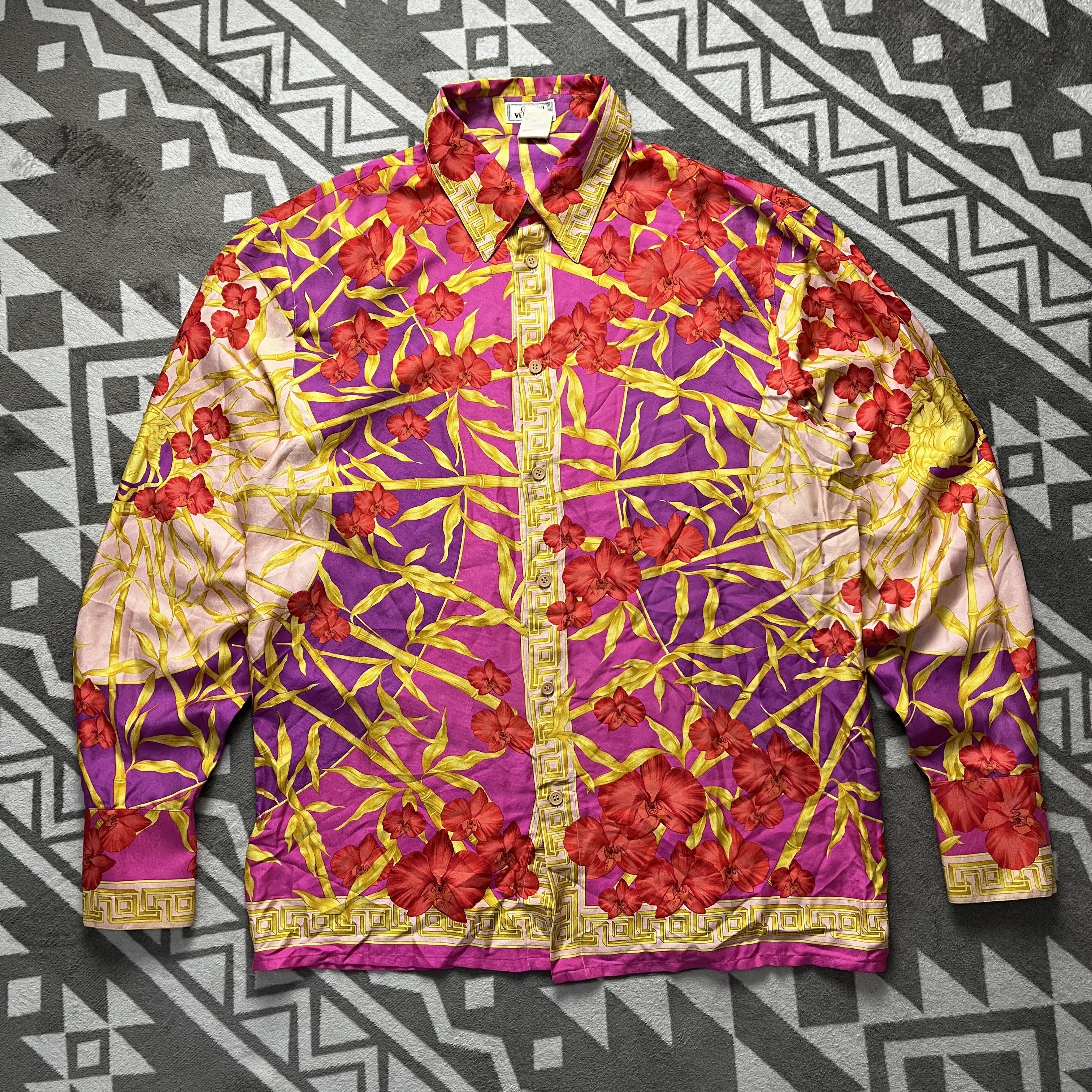 Versace Vintage Gianni Versace medusa floral bamboo silk shirt Size US M / EU 48-50 / 2 - 3 Thumbnail