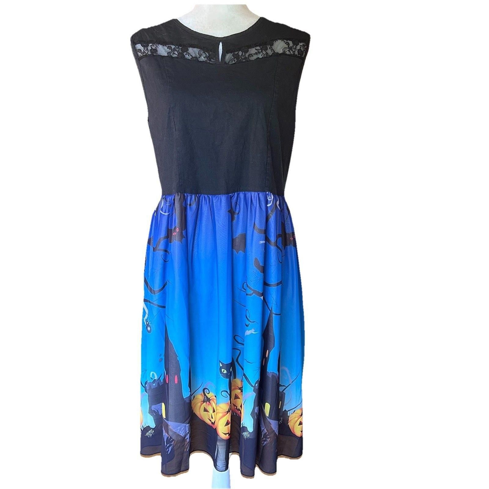 Other Nextmia Black Cat Dress Retro MCM style Casual Whimsy Goth Size 3XL / US 20-22 - 1 Thumbnail