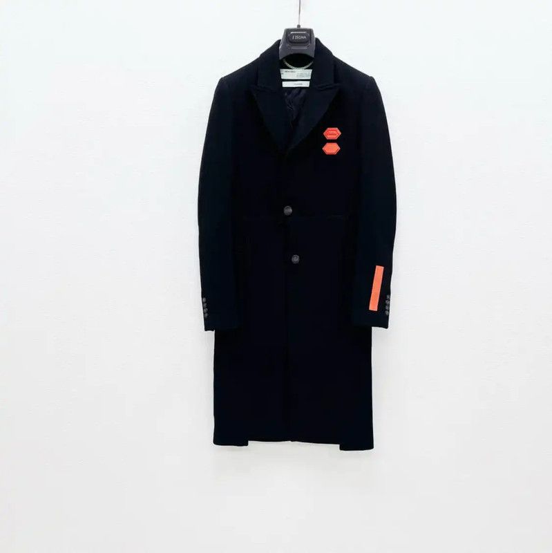 Off-White Off-White Black Wool Winter Coat for Men 0089 Size US XS / EU 42 / 0 - 1 Thumbnail