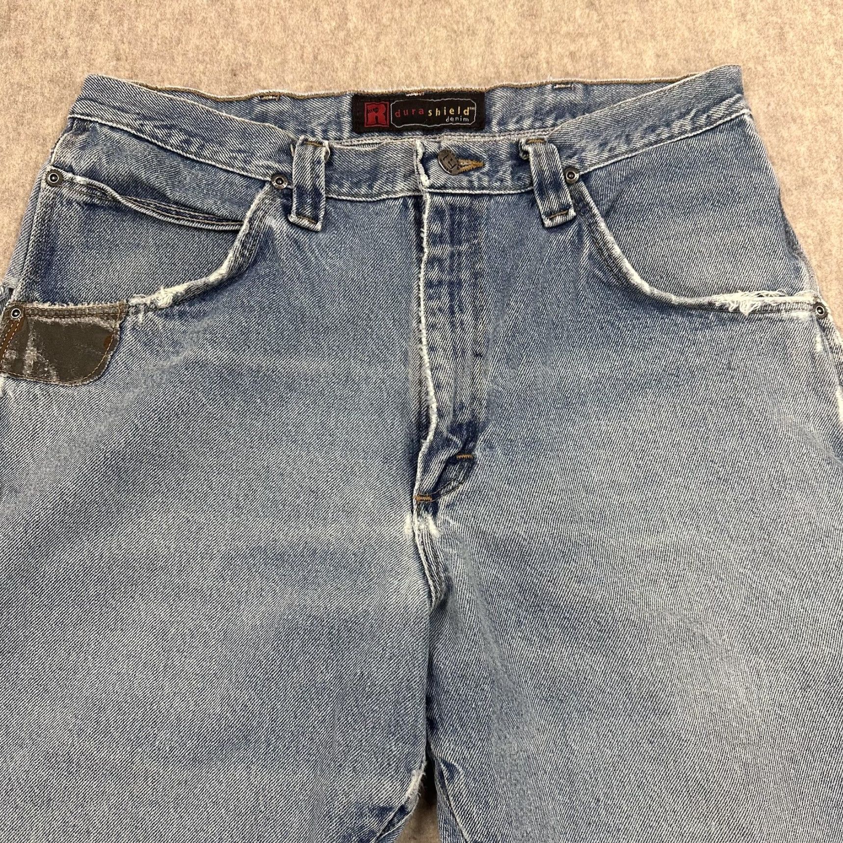 Wrangler Wrangler Shorts Mens 34 Blue Denim Carpenter DuraShield Work Utility 3W320AI Cargo Casual 34 Inseam 11in Mens Denim Cotton Solid Size US 34 / EU 50 - 2 Thumbnail