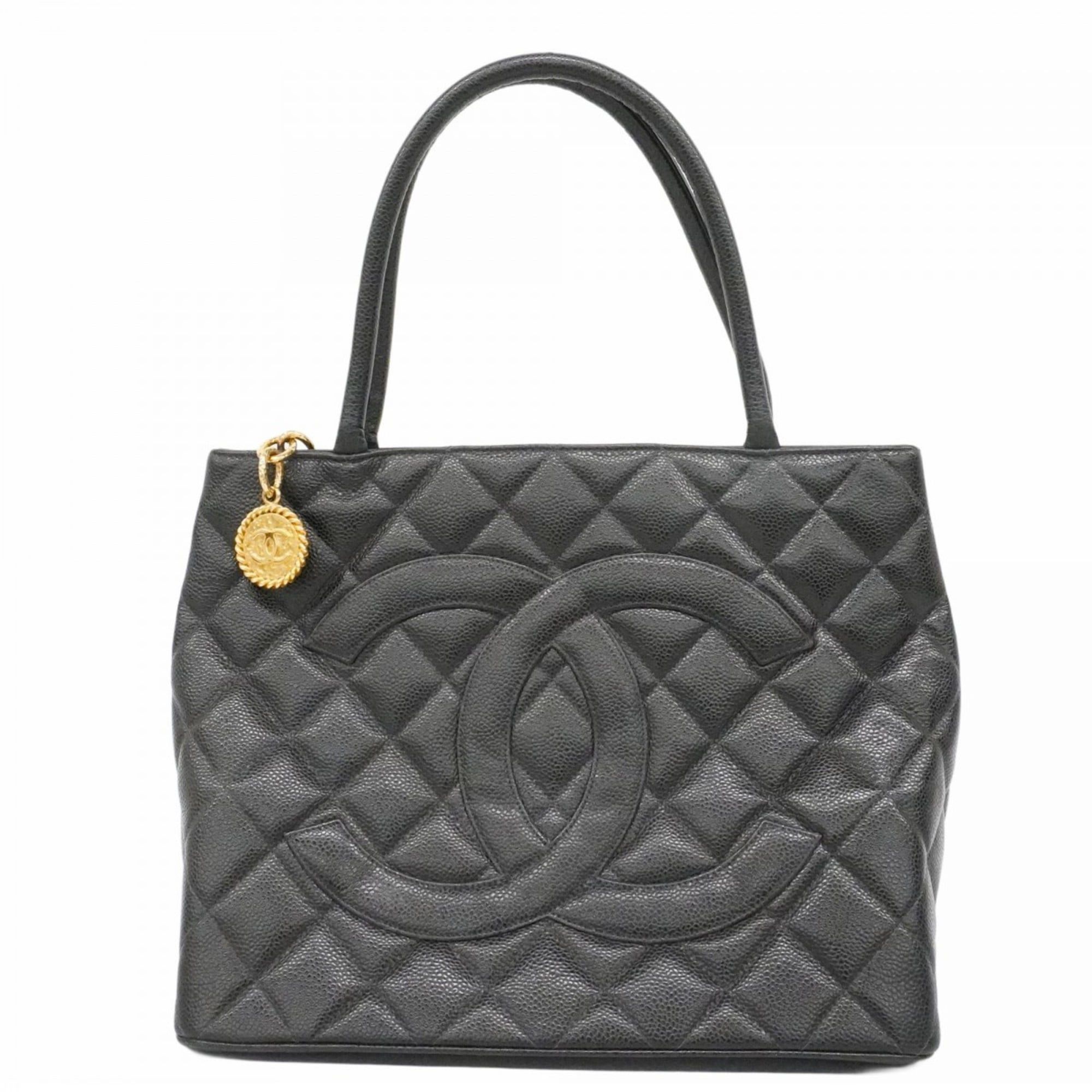 Chanel Reissue Tote Bag Caviar Skin Black Women's