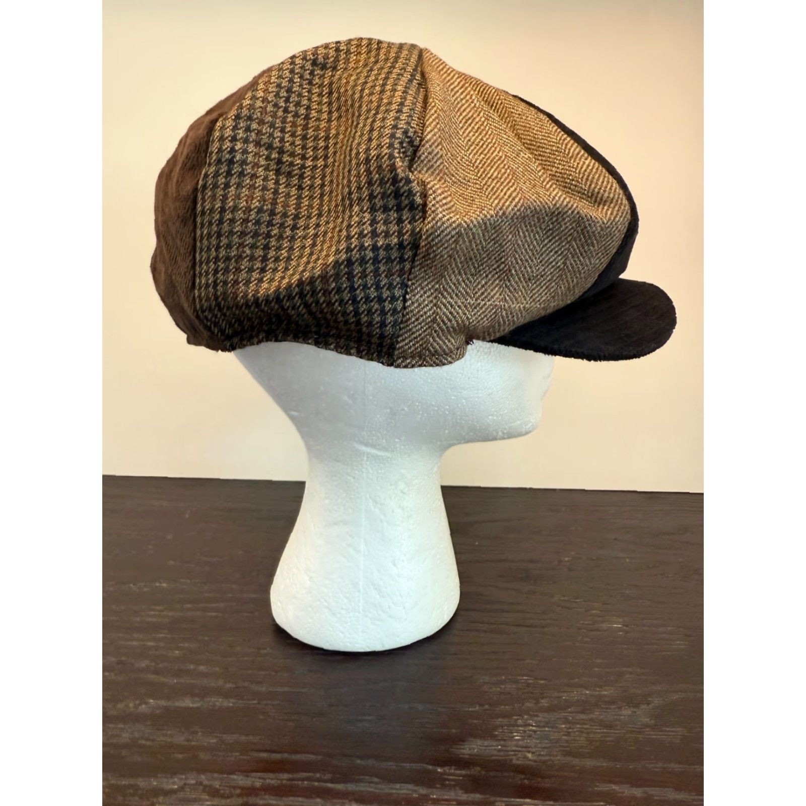 Stetson Stetson Hat Cap Mens 7 Brown Wool Patchwork Newsboy Snap Front Cabbie Retro Size ONE SIZE - 3 Thumbnail