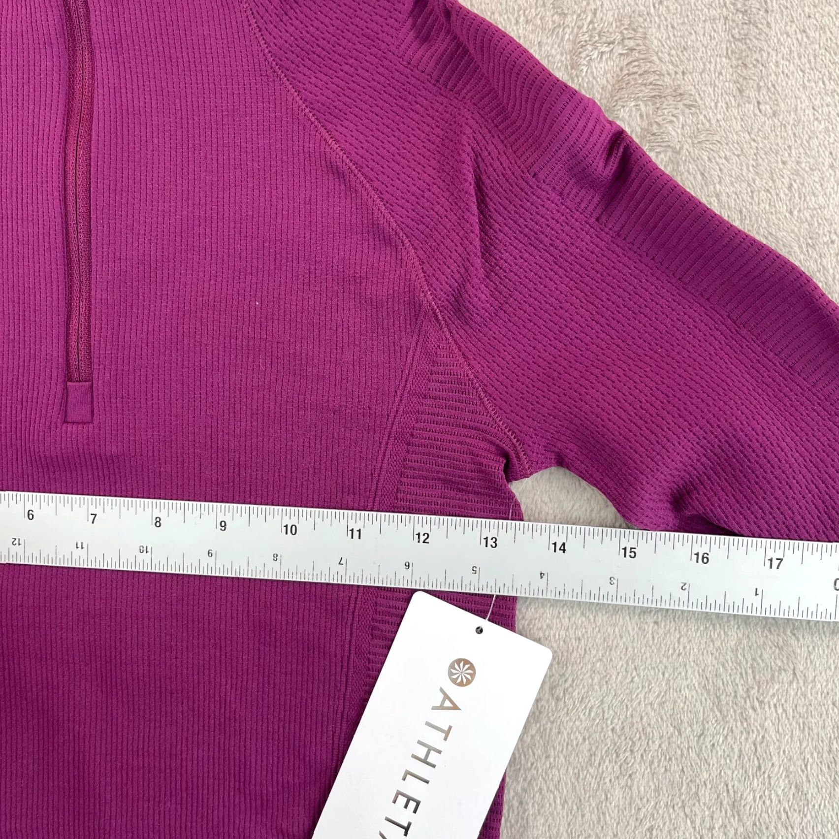 Athleta Athleta Flurry Shirt Women 2XS Plum Training Wicking NWT Mock Neck Half Zip Top Size XXS / US 00 / IT 34 - 7 Thumbnail