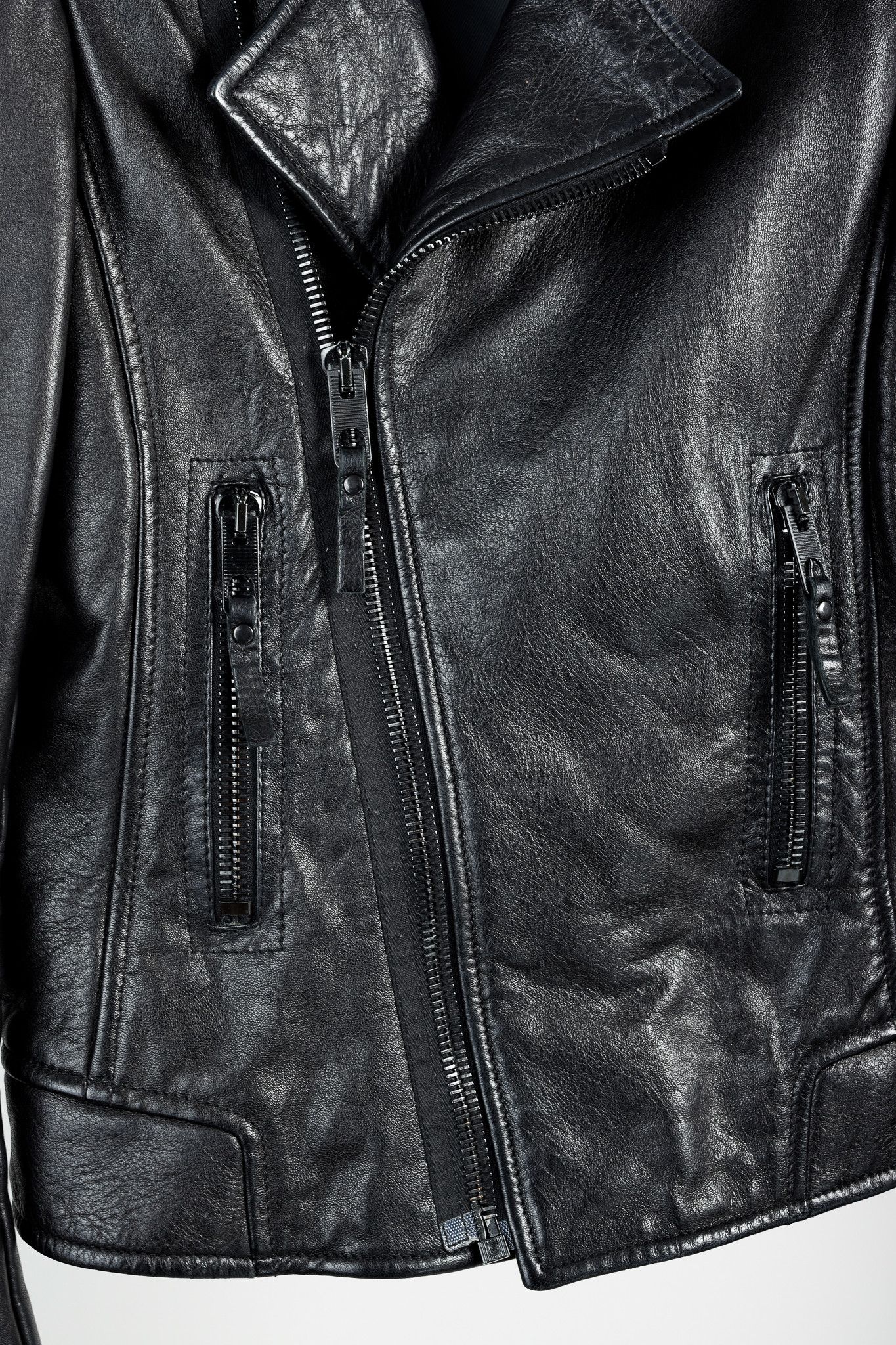 Acne Studios Balenciaga Black Lambskin-Leather Moto Jacket Size M / US 6-8 / IT 42-44 - 9 Thumbnail