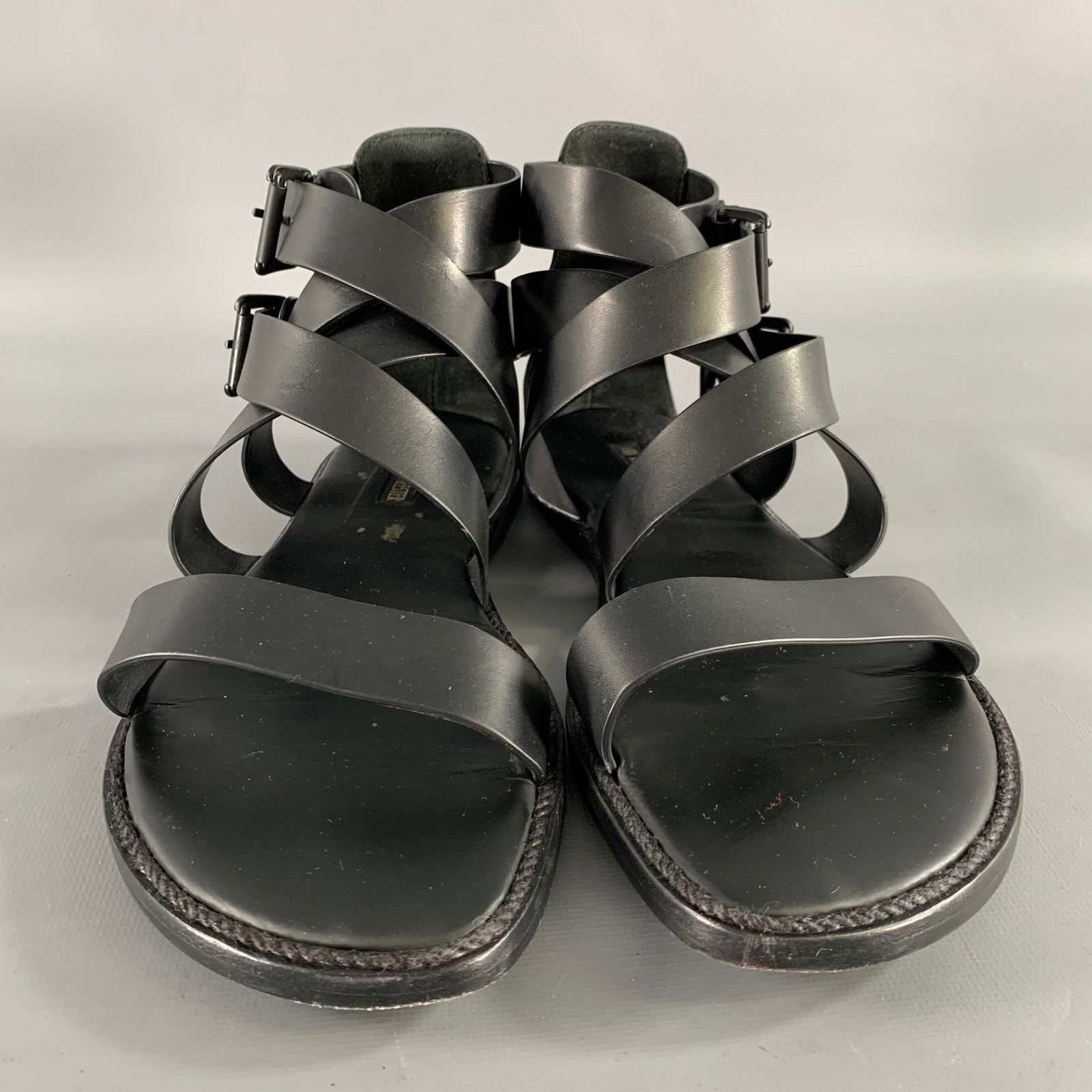 Ann Demeulemeester ANN DEMEULEMEESTER Size 9 Black Leather Strappy Sandals Size US 9 / EU 42 - 4 Thumbnail