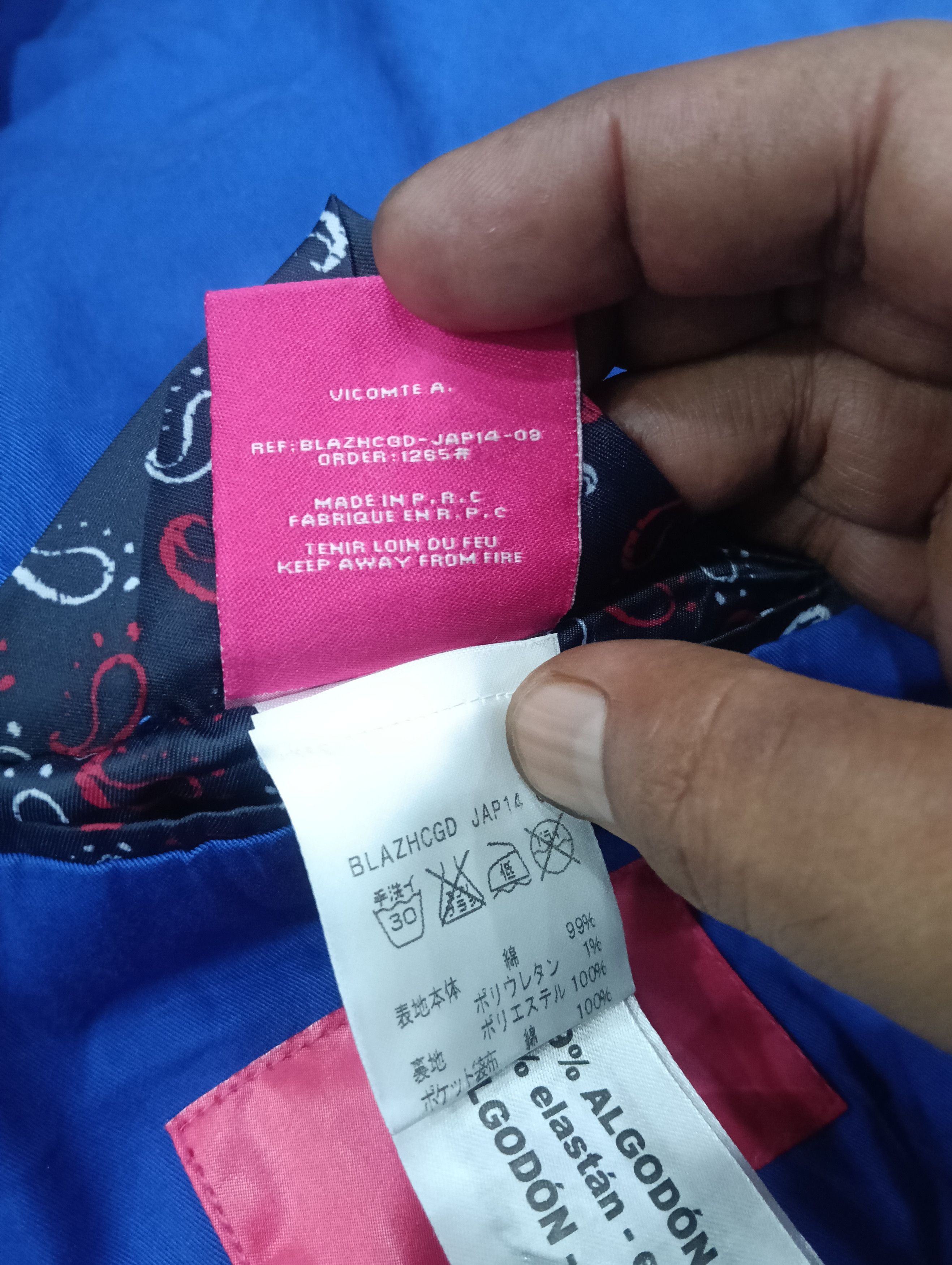 Japanese Brand Vicomte A. Slim Fix Blazer Jacket Size 50S - 8 Thumbnail