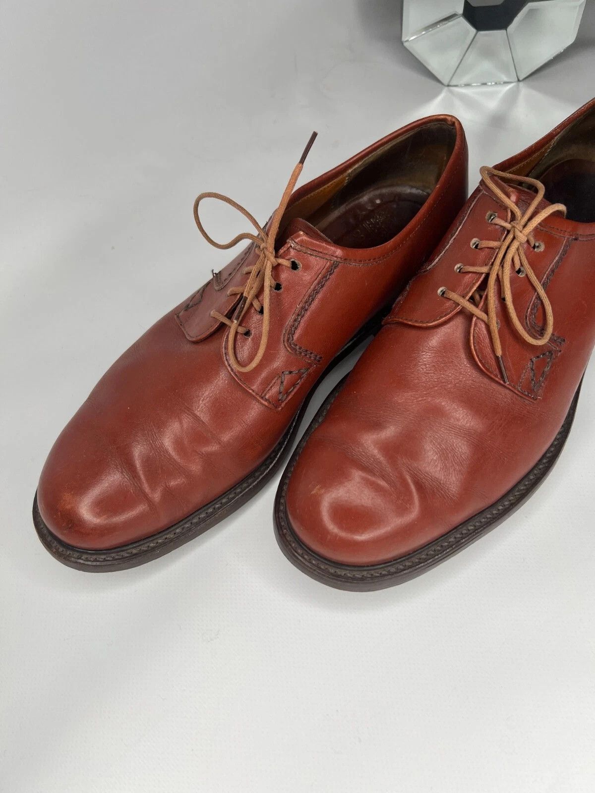 Grenson Grenson Footmaster Men's Leather Brown Red Shoes Size US 9.5 / EU 42-43 - 3 Thumbnail