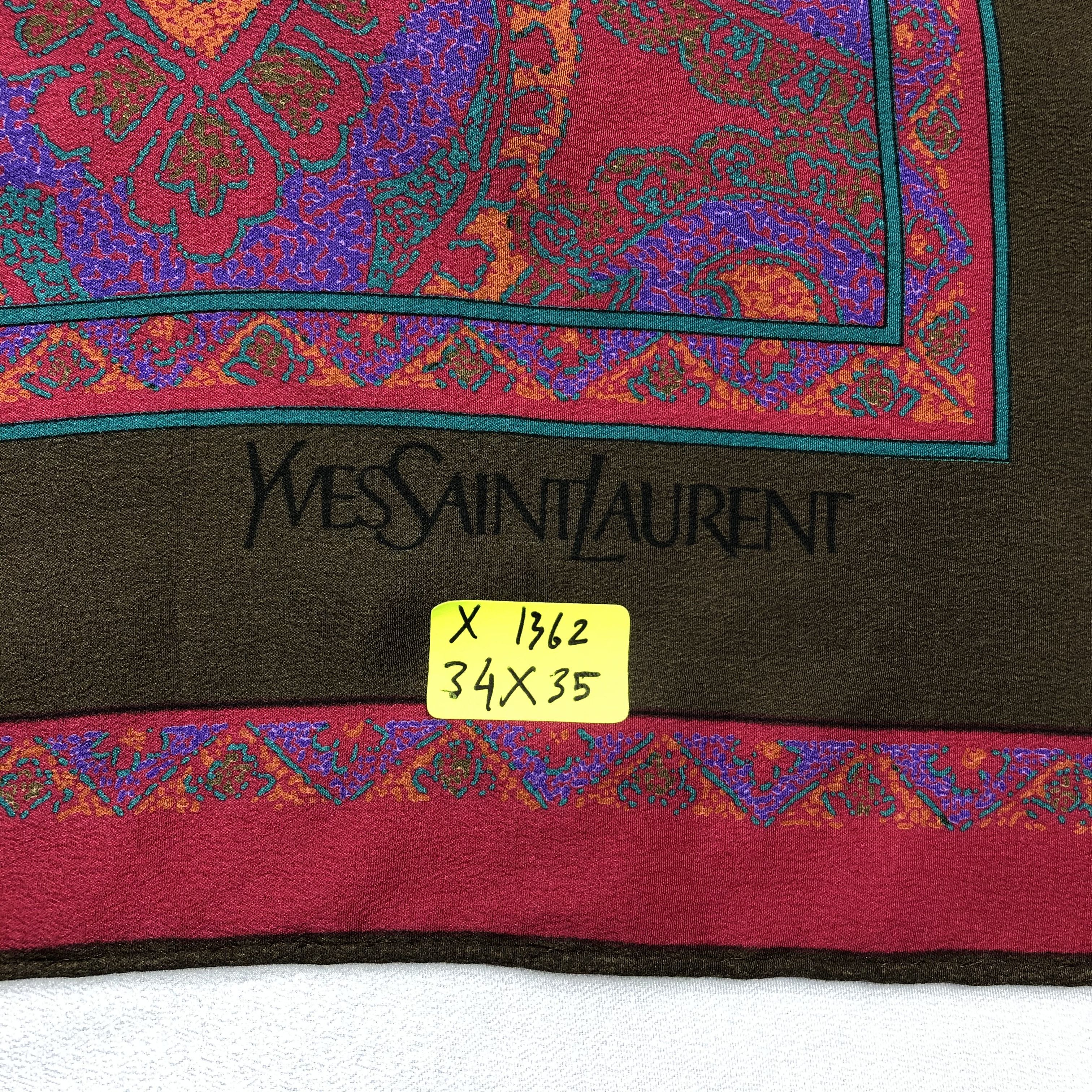 Vintage × Yves Saint Laurent Vintage Yves Saint Laurent Silk Scarf Size ONE SIZE - 5 Thumbnail