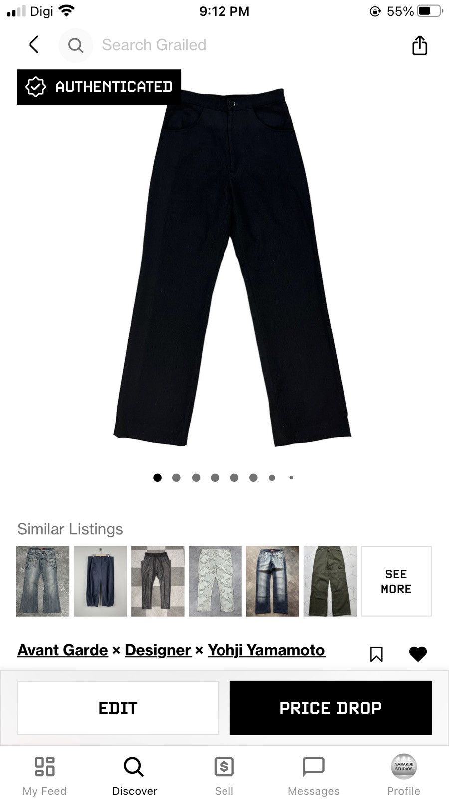 Yohji Yamamoto VINTAGE YOHJI YAMAMOTO 2002 AW WOOL TROUSERS #7623-158 Size US 27 - 11 Thumbnail