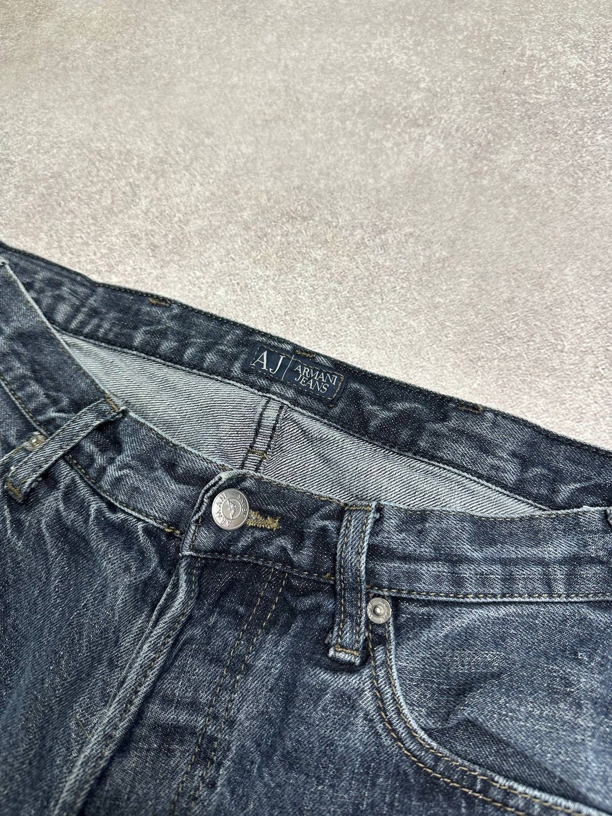 Armani Vintage Emporio Armani Metal Logo Baggy Jeans 32 Size US 32 / EU 48 - 9 Thumbnail