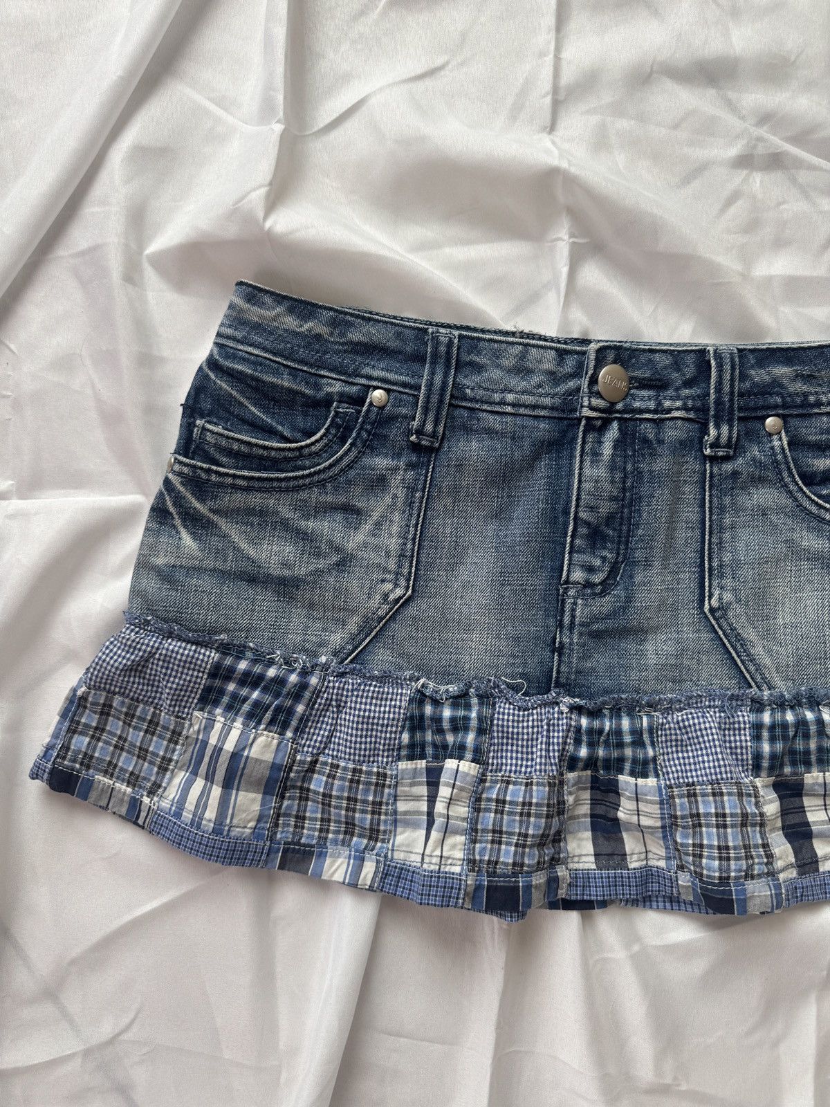 Hysteric Glamour Y2K Super Sexy Cute Pleated Denim Mini Skirt Size 31" - 3 Thumbnail