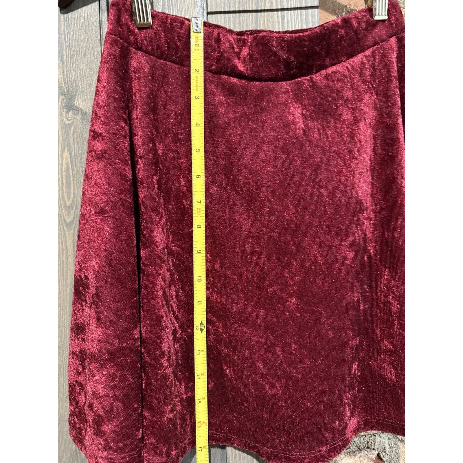 rue21 Skirt Bundle Maroon Velvet Sz M & Black Faux Leather Sz 10 Size 32" / US 10 / IT 46 - 6 Thumbnail