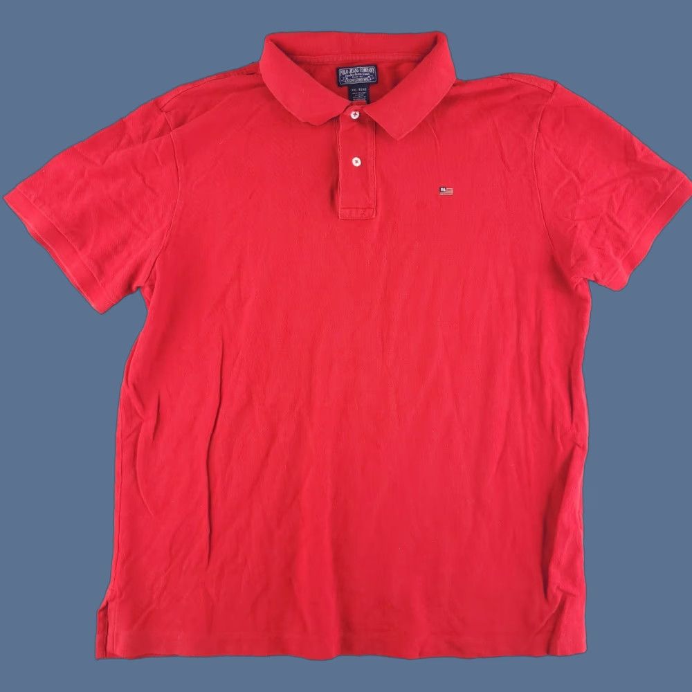 Polo Ralph Lauren VINTAGE Polo Ralph Lauren Polo Mens XL Slim Fit Red Athletic Flag Logo Size US XL / EU 56 / 4 - 1 Thumbnail