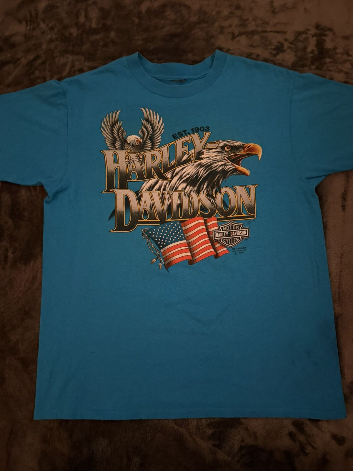 Harley Davidson 3d emblem early 90s Harley davidson Size US XL / EU 56 / 4 - 1 Thumbnail