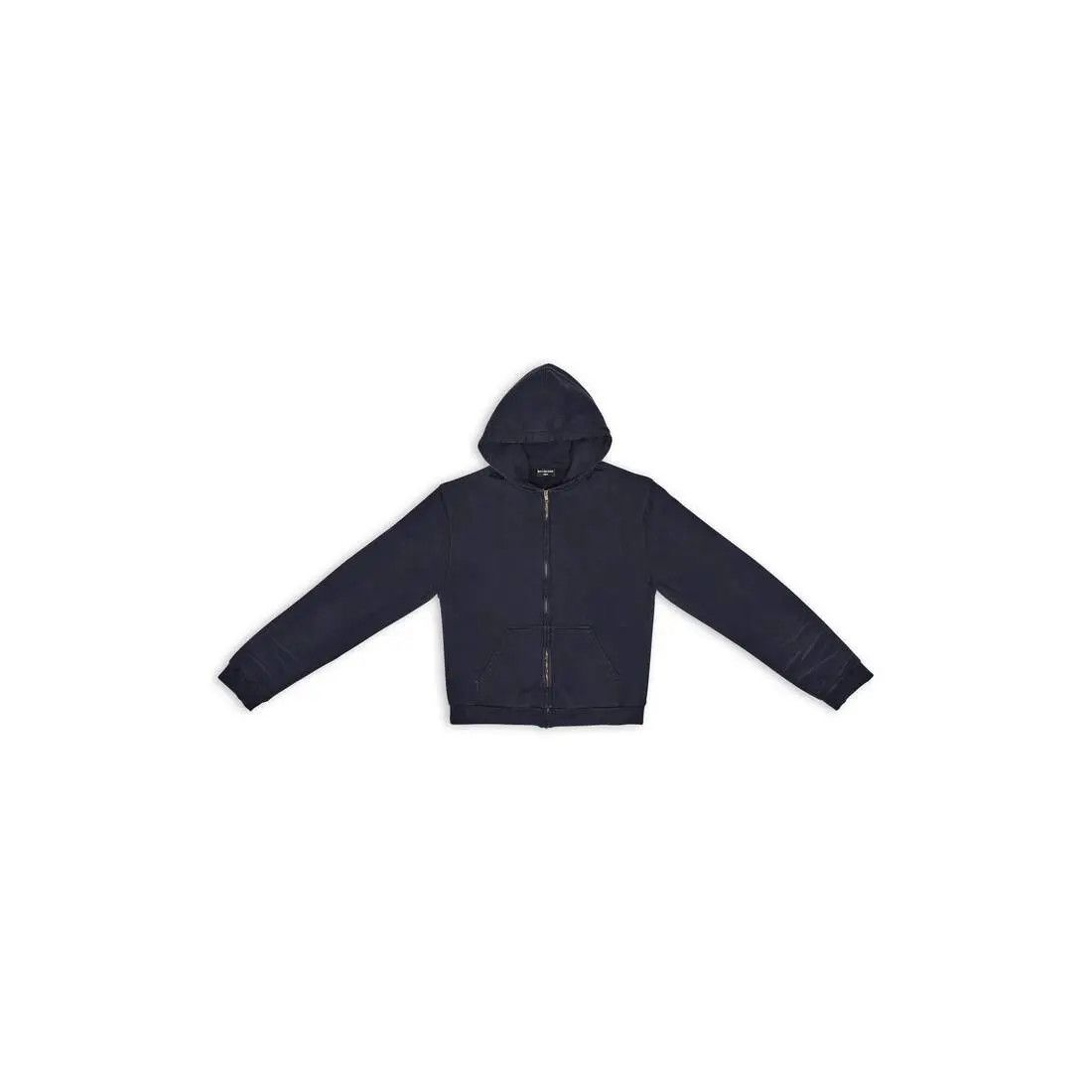 Balenciaga o1tr1nto1025 Tab Worn-Out Zip-Up Hoodie in Black Size US XS / EU 42 / 0 - 1 Thumbnail