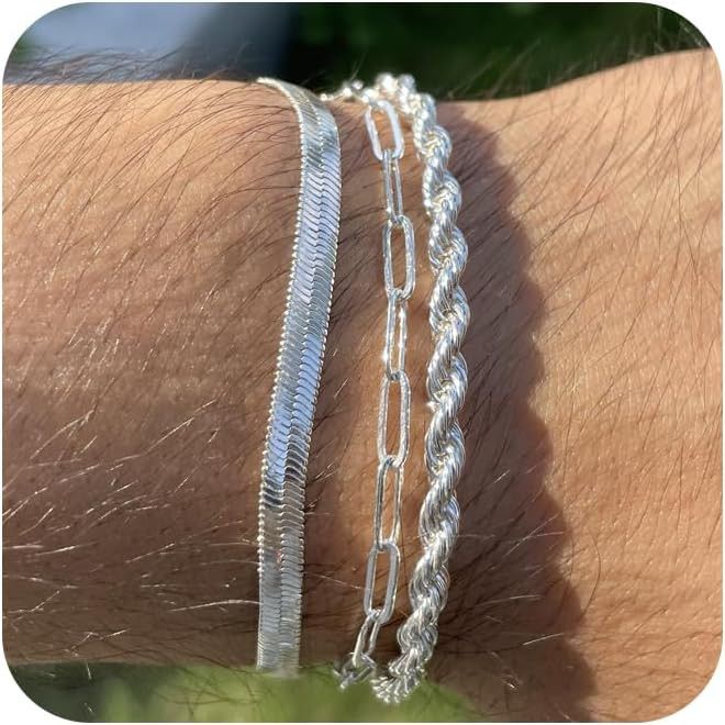 Other Silver layered chain bracelets set Size ONE SIZE - 2 Thumbnail