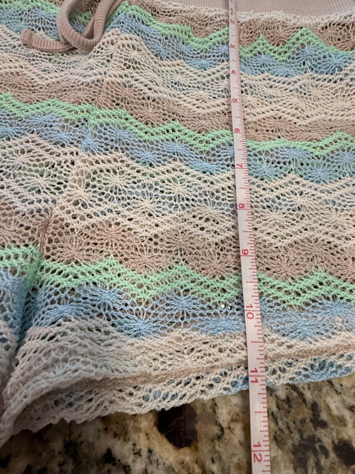 Other Wild Fable crochet lace shorts sheer teal cream brown SZ SM Size ONE SIZE - 7 Thumbnail