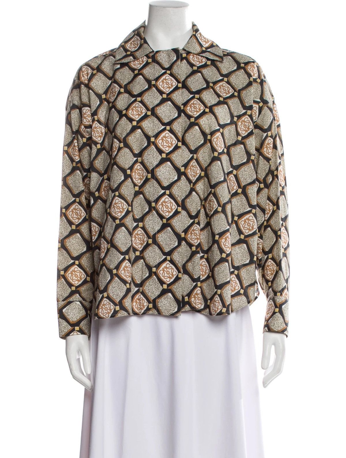 Loewe Loewe Anagram Print Pajama Blouse in Black Size XS / US 0-2 / IT 36-38 - 6 Thumbnail