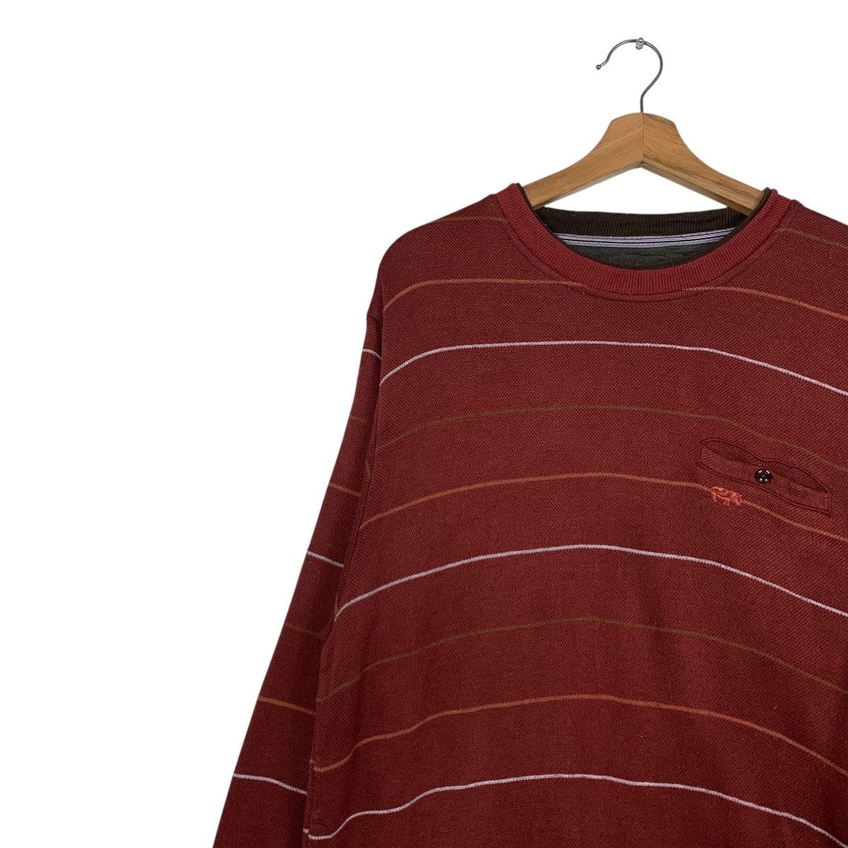 Kansai Yamamoto KANSAI YAMAMOTO Striped Single Pocket Sweatshirt #2397-C107 Size US L / EU 52-54 / 3 - 6 Thumbnail