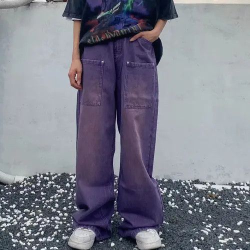 y2k faded baggy carpenter pants