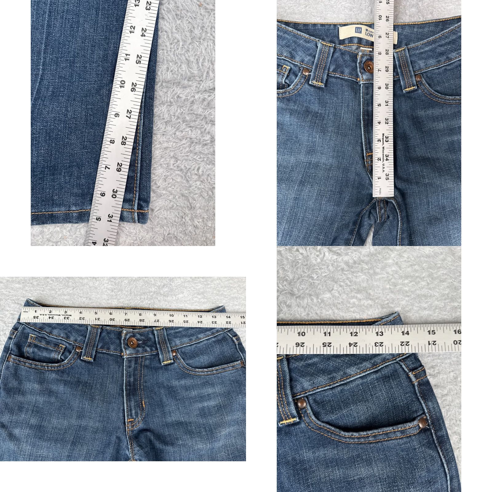 Gap GAP Jeans Women 27 Blue Denim Flare Regular Low Rise 31in Inseam Cotton Blend 1969 City Style Womens Size 27" / US 4 / IT 40 - 8 Thumbnail